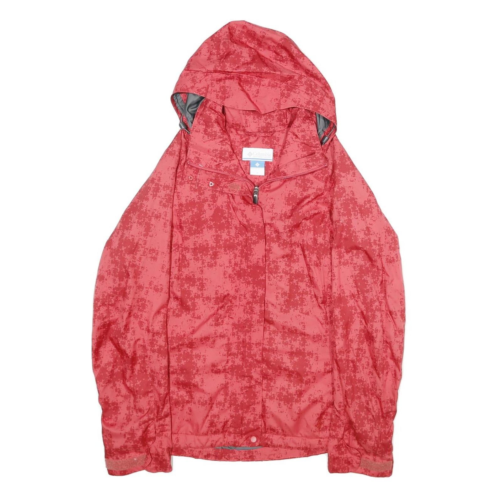 COLUMBIA Womens Red Polyester Outdoor Jacket S Zip Hooded Printed Refurbished - N/A refurbished available on Cerqular