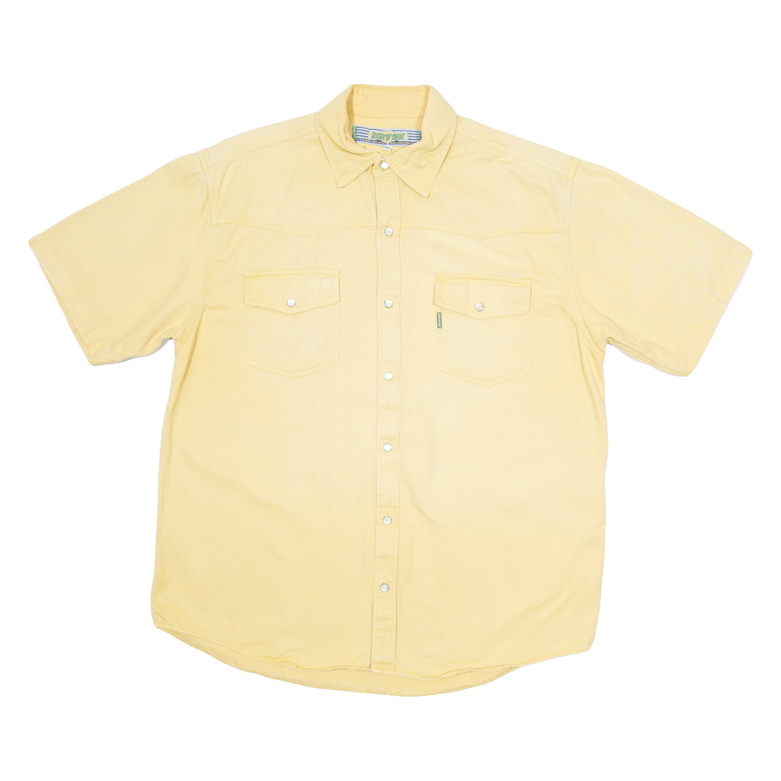 UNDERGROUND Mens Plain Shirt Yellow M Refurbished - N/A refurbished available on Cerqular