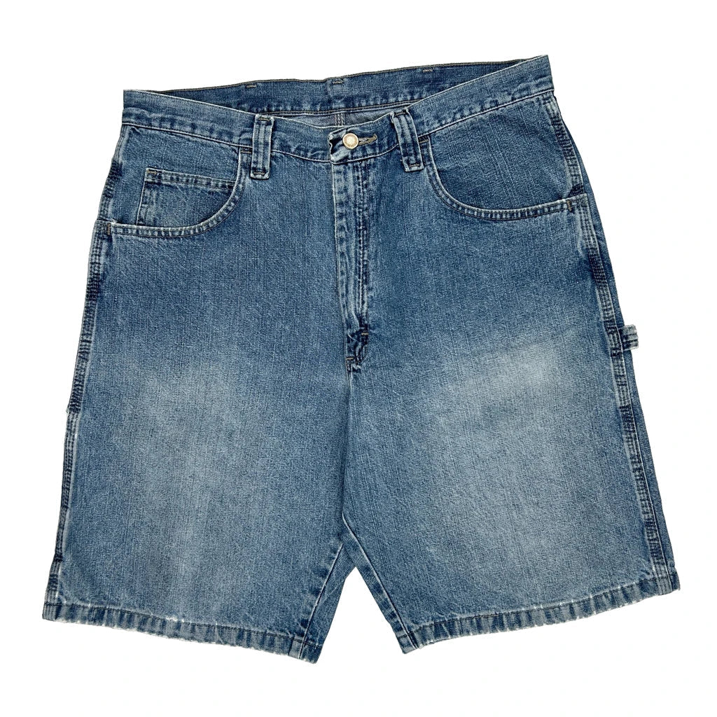 Wrangler Carpenter Shorts - 34W 10L Blue Cotton Refurbished - Thrifted (note: this is a term often used to describe second- refurbished available on Cerqular