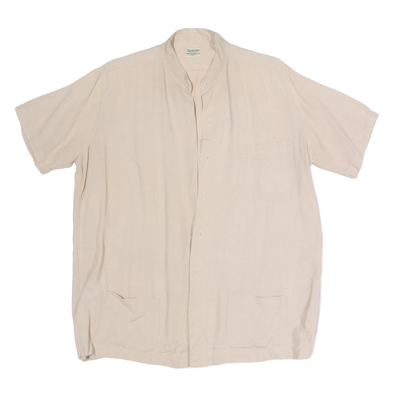Buy ROCHESTER Womens Beige Cotton Blend Basic Shirt Short Sleeve Band Collar XL Refurbished - $18.19 ROCHESTER Womens Beige Cotton Blend Basic Shirt Short Sleeve Band Collar XL Refurbished - N/A refurbished available on Cerqular