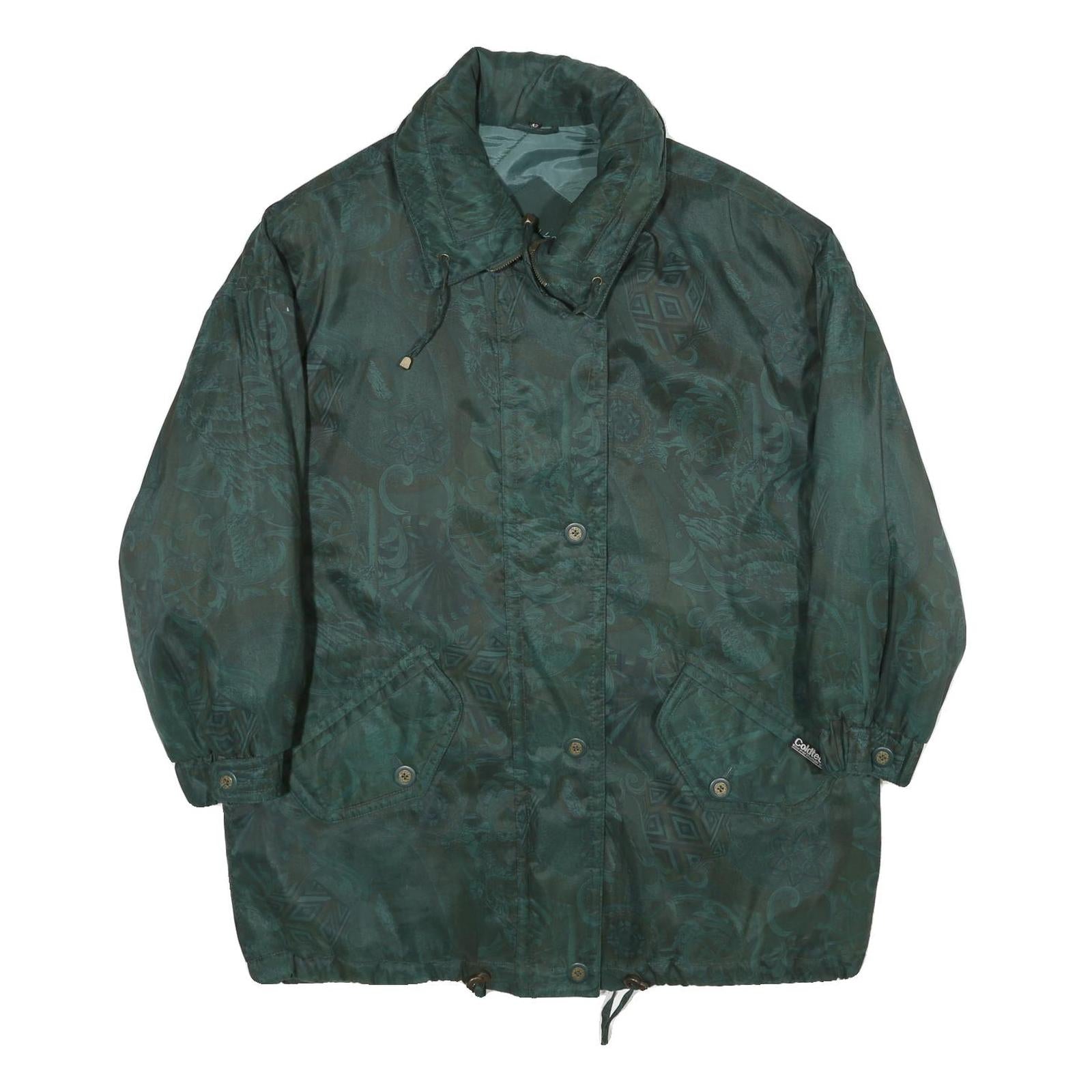 Womens Green Polyester Plain Jacket UK 14 Zip Casual Lightweight Refurbished - N/A refurbished available on Cerqular