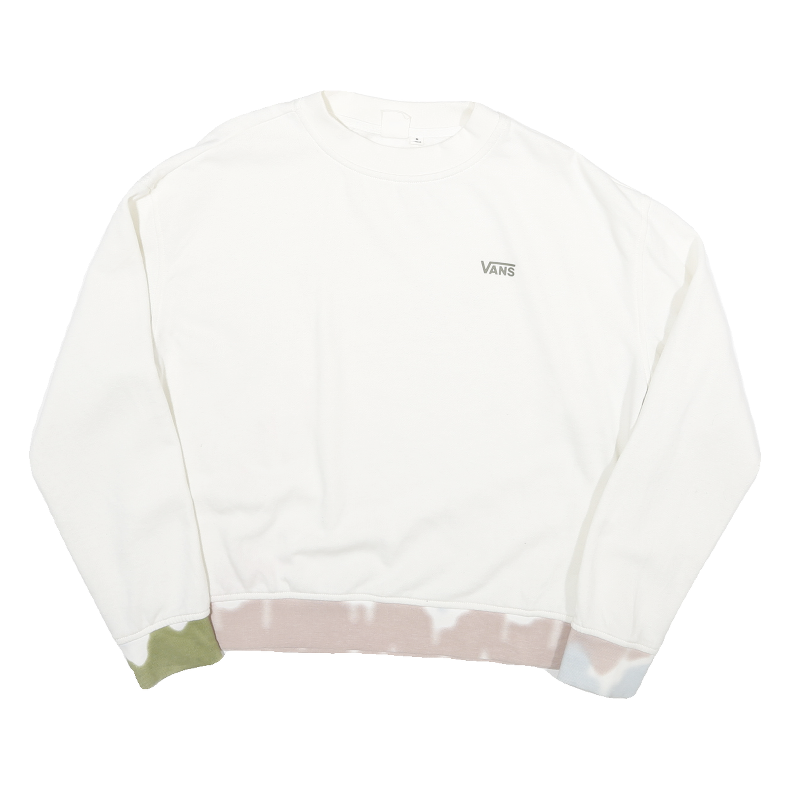 VANS Mens White Crew Neck M Cotton Blend Logo Sweatshirt Colour Block Cuffs Refurbished - N/A refurbished available on Cerqular