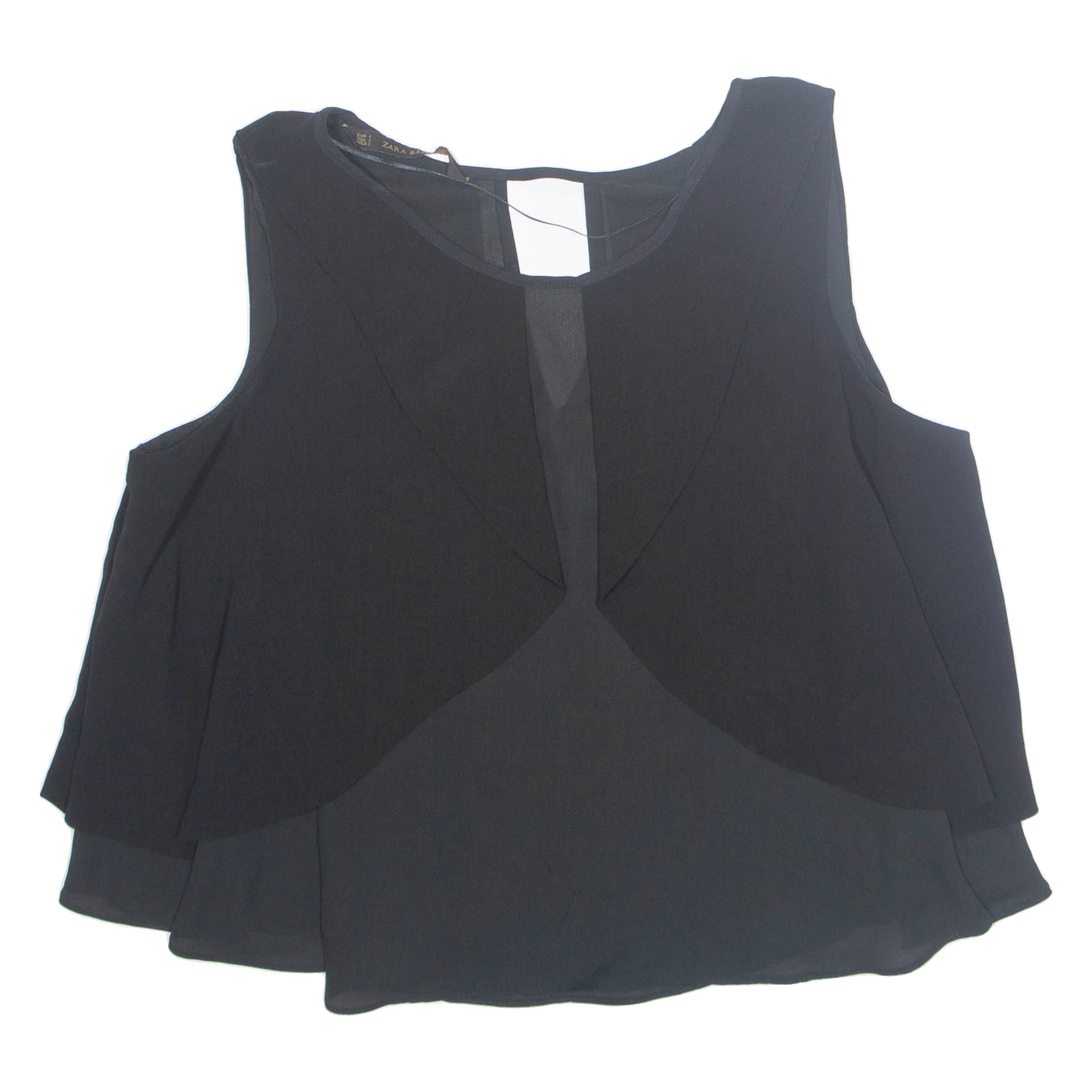 ZARA Womens Cropped Blouse Black M Refurbished - N/A refurbished available on Cerqular