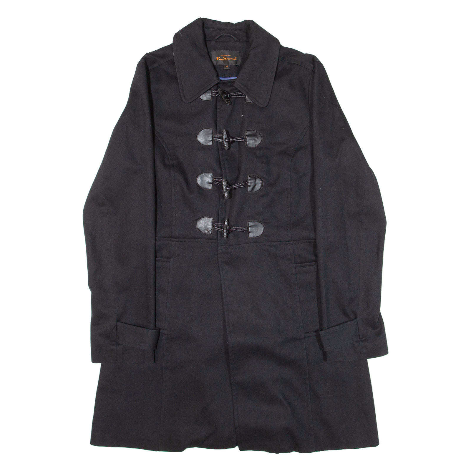 BEN SHERMAN Womens Overcoat Coat Black M Refurbished - N/A refurbished available on Cerqular