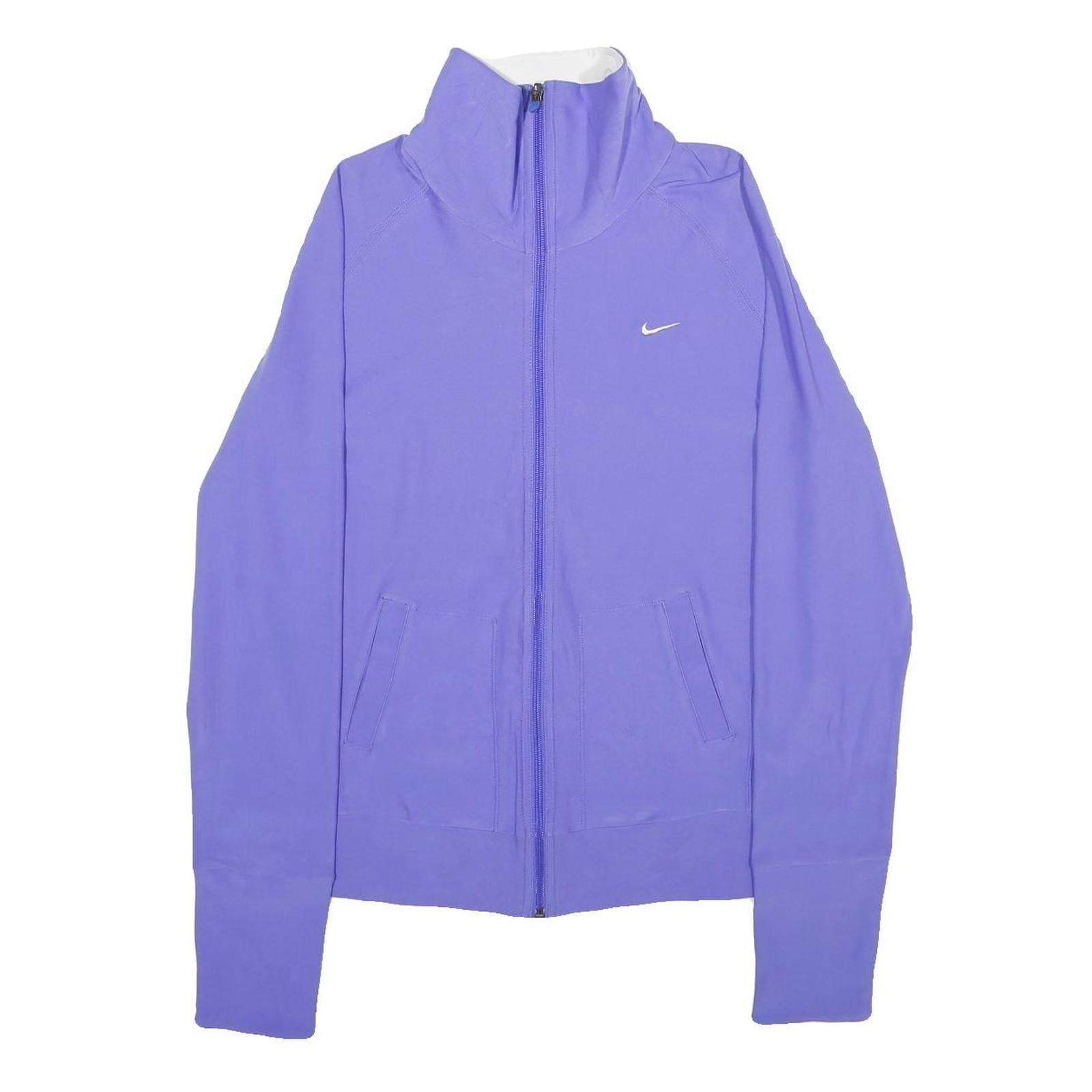 NIKE Womens Purple Jacket L Polyester Blend Zip Plain Lightweight Sportswear Refurbished - N/A refurbished available on Cerqular