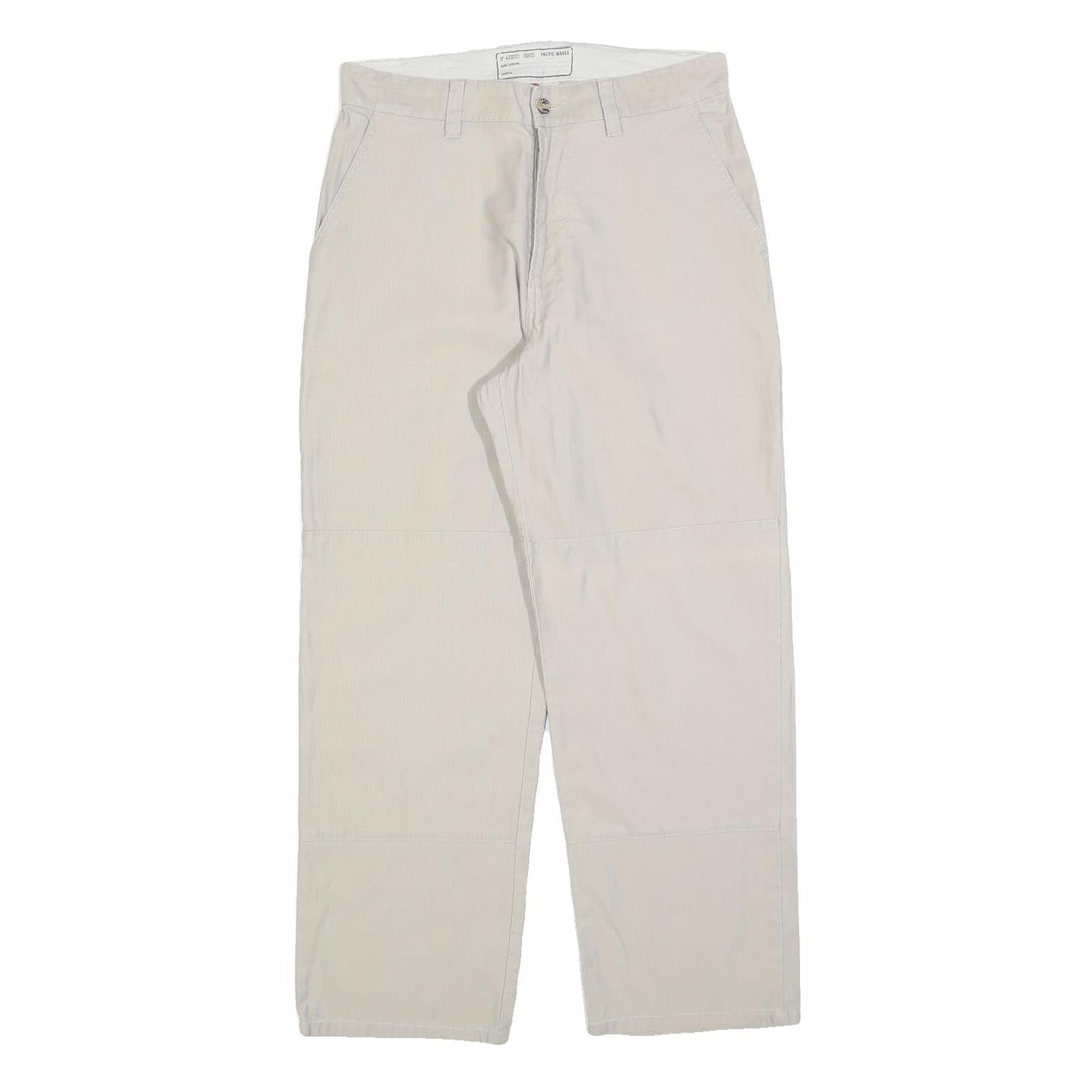 PACIFIC WAVES Womens Cotton Blend White Regular Straight Trousers W32 L27 Casual Refurbished - N/A refurbished available on Cerqular