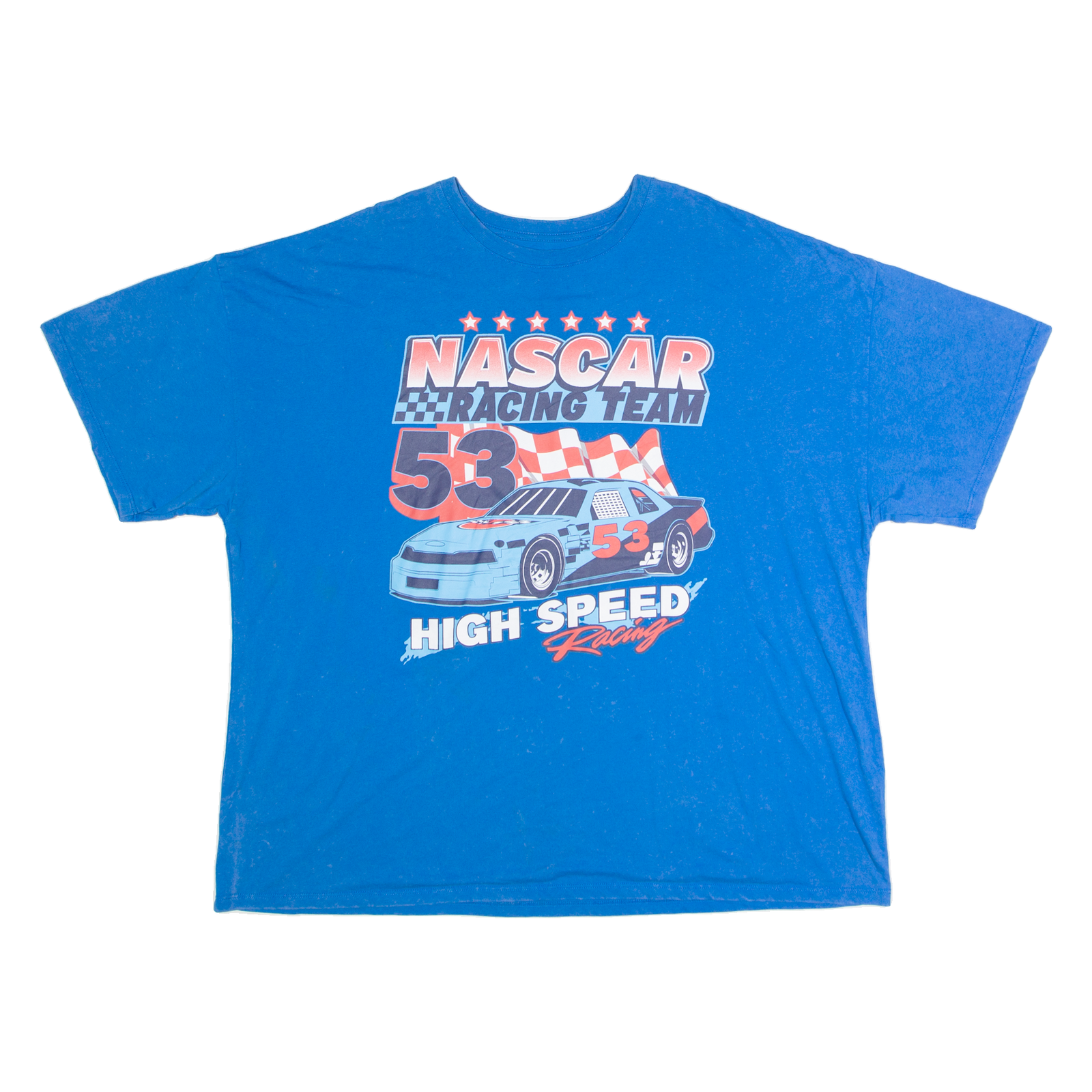 NASCAR High Speed Racing Mens T-Shirt Blue USA Crew Neck 2XL Refurbished - N/A refurbished available on Cerqular
