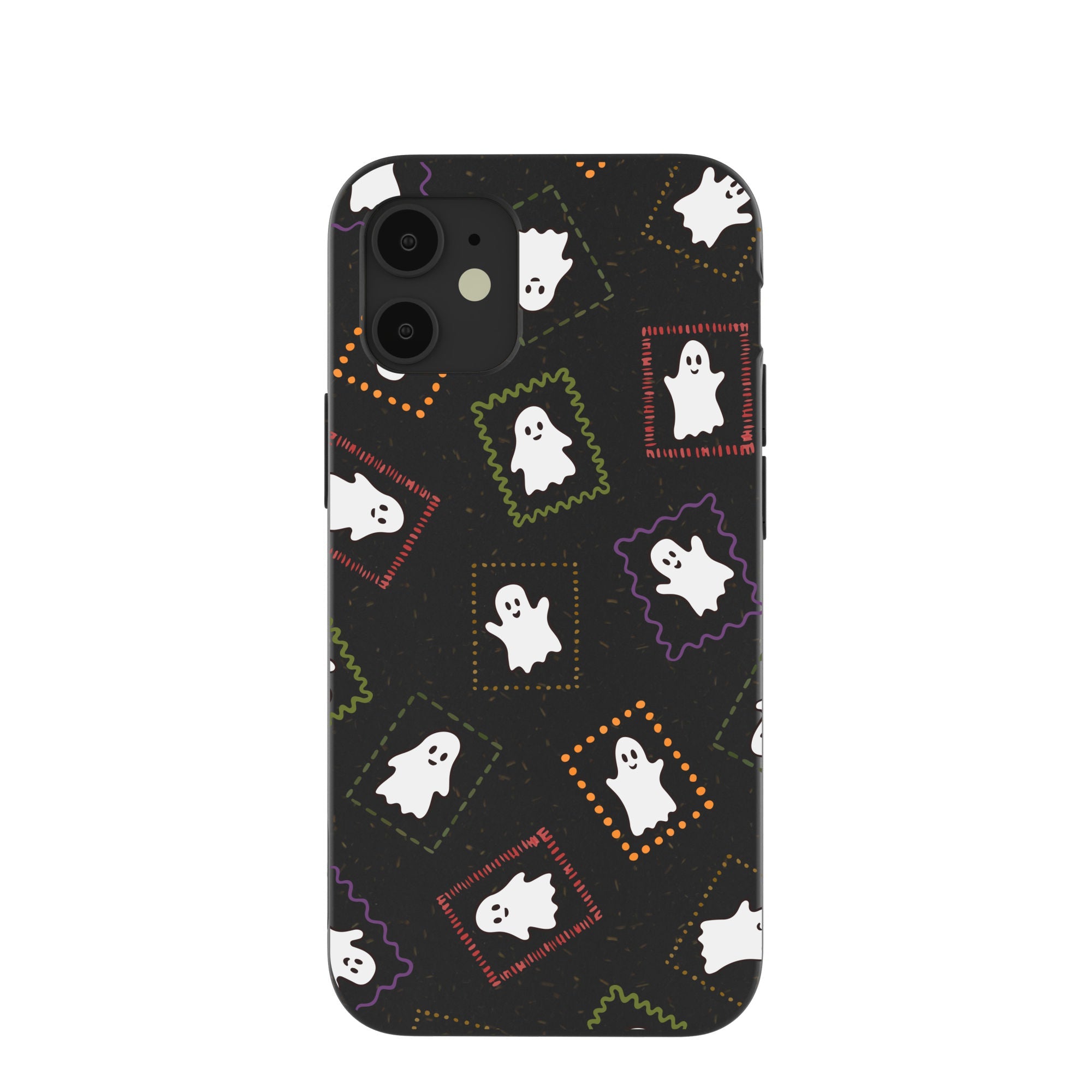 Black Ghost Stamps iPhone 12 Mini Case Refurbished - Pela Case refurbished available on Cerqular