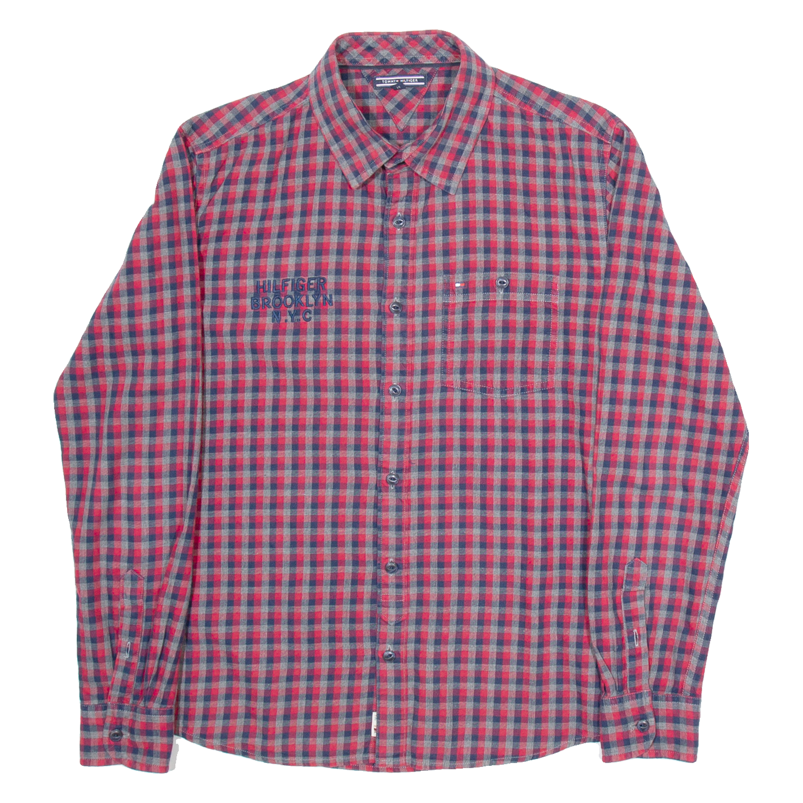 TOMMY HILFIGER Mens Shirt Red Check Long Sleeve S Refurbished - N/A refurbished available on Cerqular