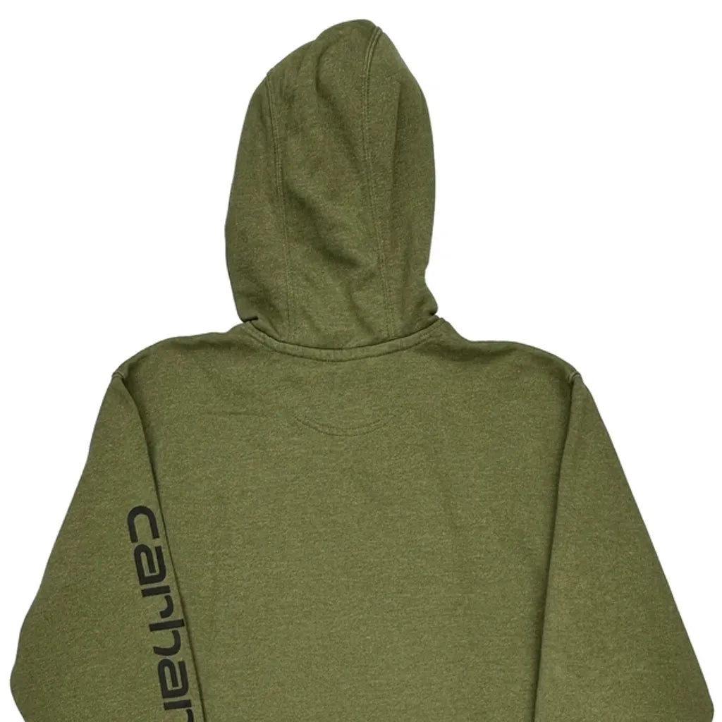 Loose Fit Carhartt Hoodie - XL Green Cotton Refurbished - Thrifted (note: this is a term often used to describe second- refurbished available on Cerqular