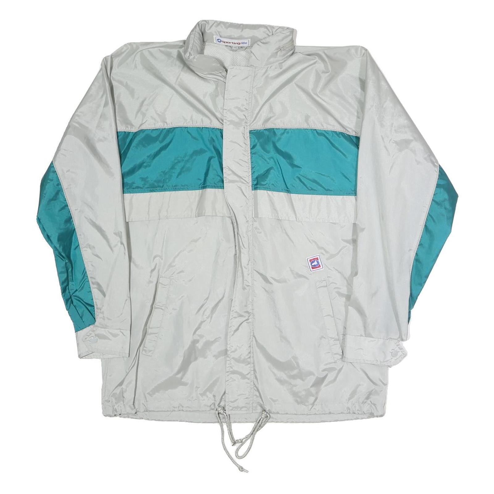 SPORTING LIFE Mens Grey & Teal Colourblock Track Jacket M Polyester Blend Zip Refurbished - N/A refurbished available on Cerqular