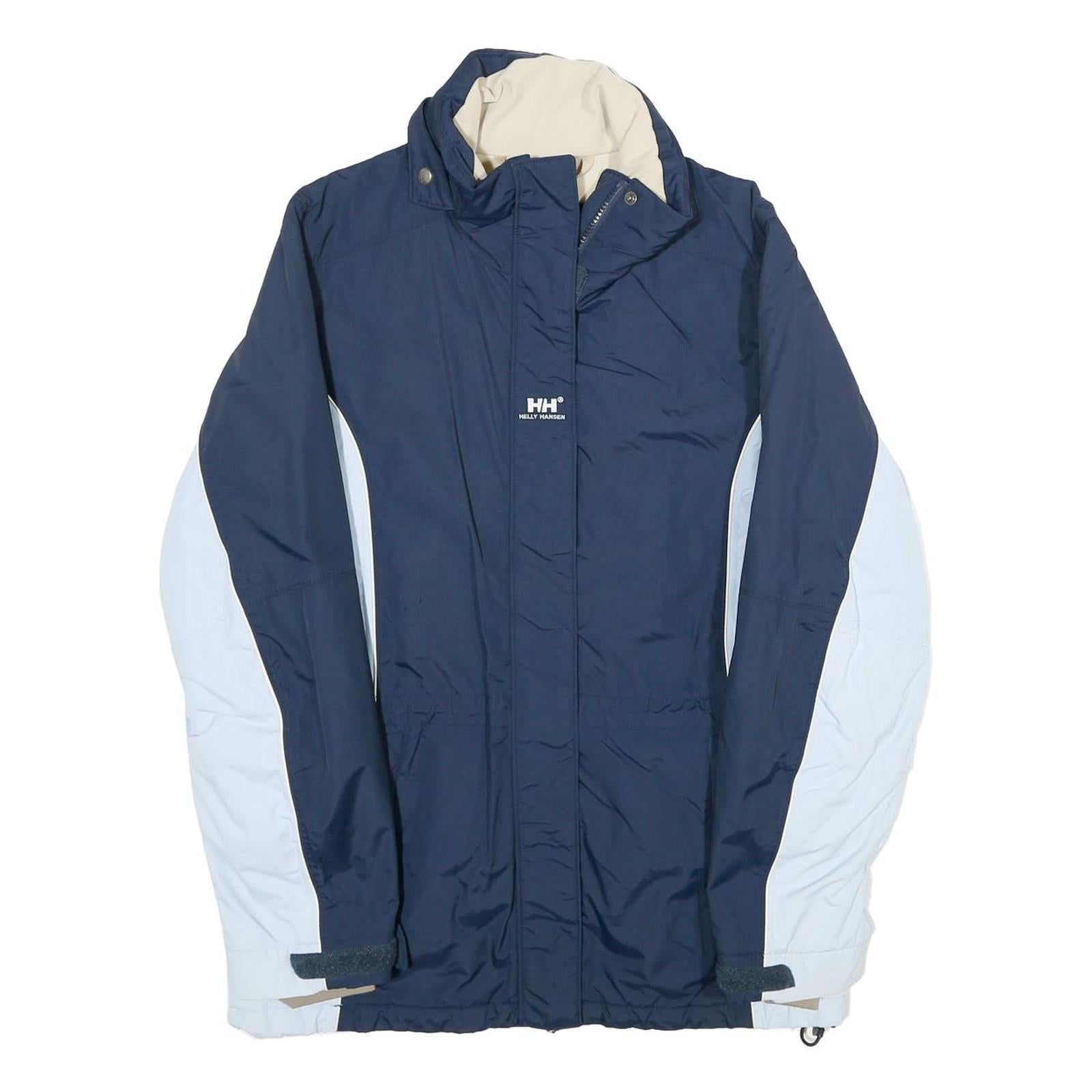 HELLY HANSEN Womens Navy & White Outdoor Jacket M Polyamide Plain Zip Warm Refurbished - N/A refurbished available on Cerqular