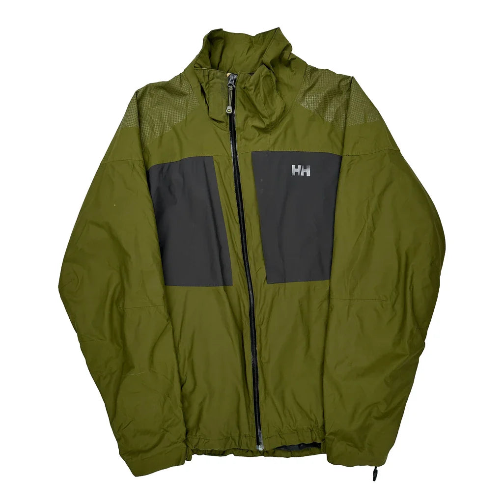 Helly Hansen Windbreaker - Large Green Polyester Refurbished - Thrifted (note: this is a term often used to describe second- refurbished available on Cerqular