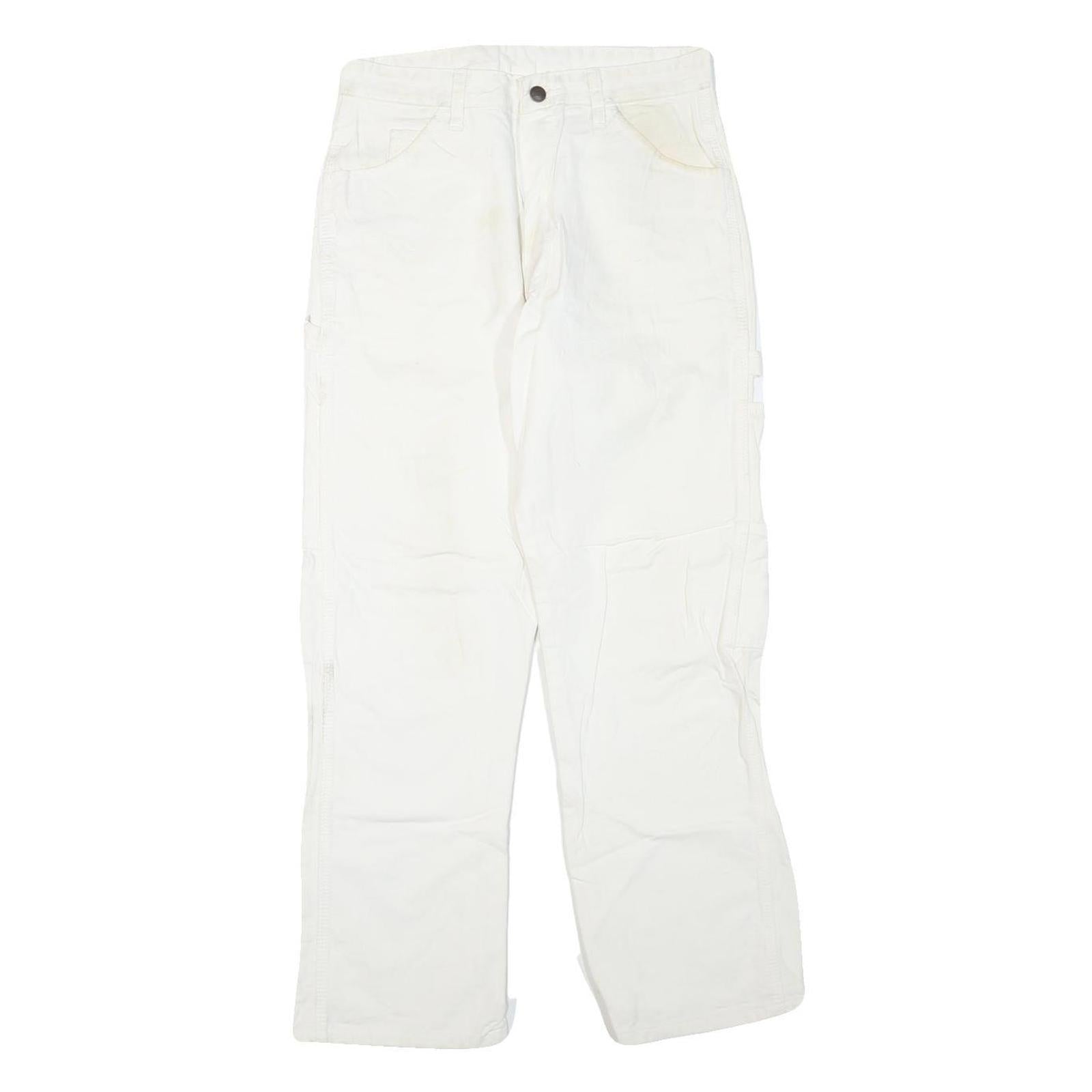 DICKIES Womens White Regular Fit Straight Denim Jeans W30 L27 Workwear Zip Refurbished - N/A refurbished available on Cerqular