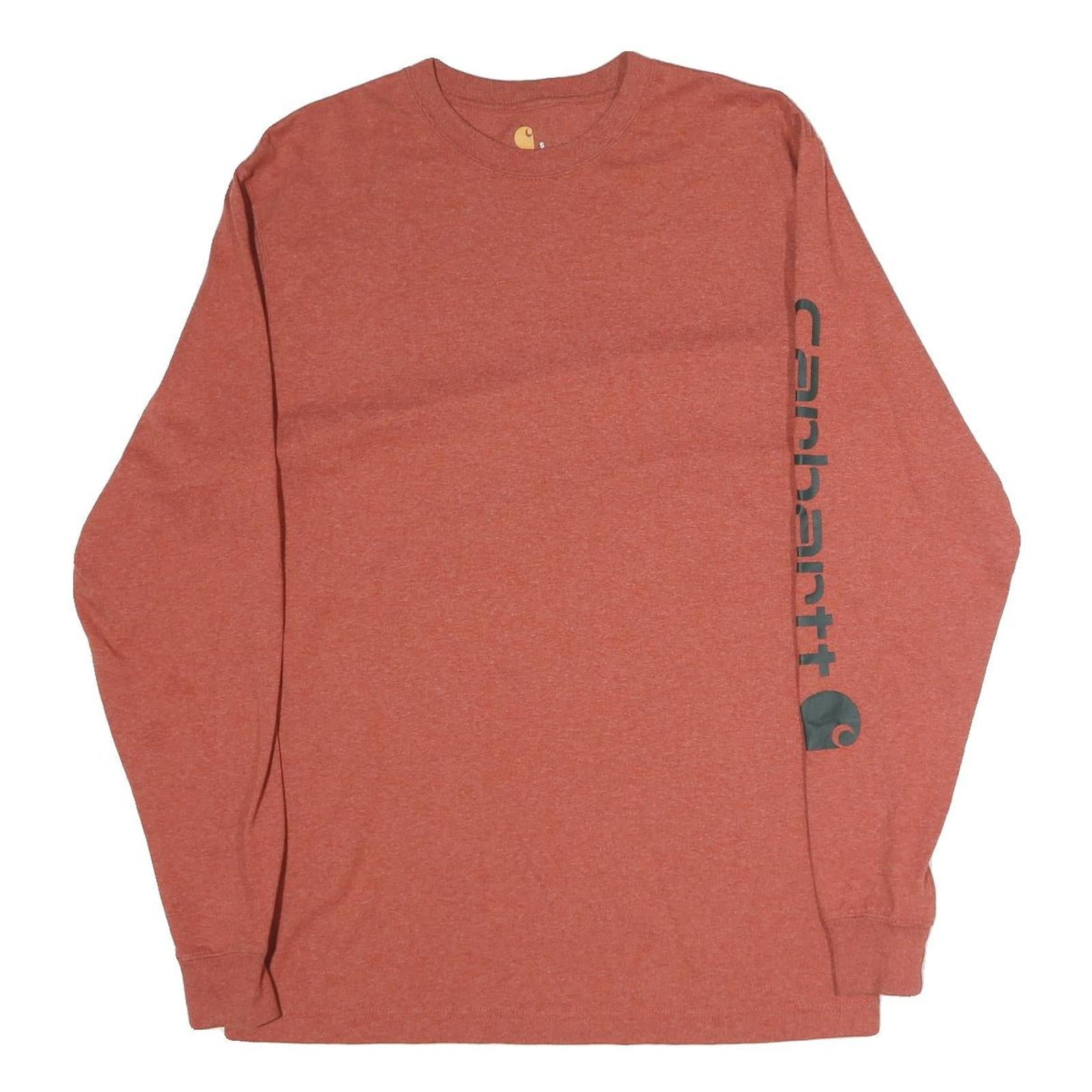 CARHARTT Mens Rust Long Sleeve Crew Neck Cotton T-Shirt S Sleeve Logo Refurbished - N/A refurbished available on Cerqular