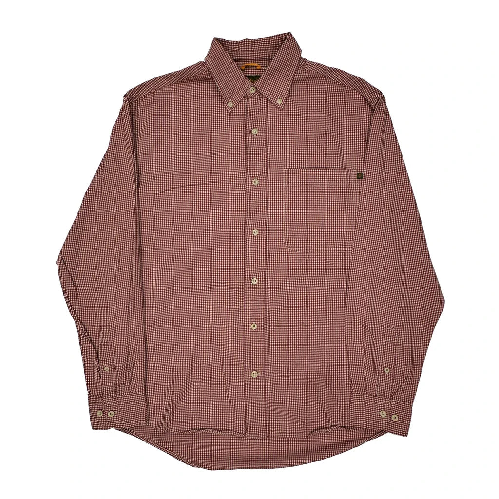 Timberland Checked Shirt - Medium Red Cotton Refurbished - Thrifted (note: this is a term often used to describe second- refurbished available on Cerqular