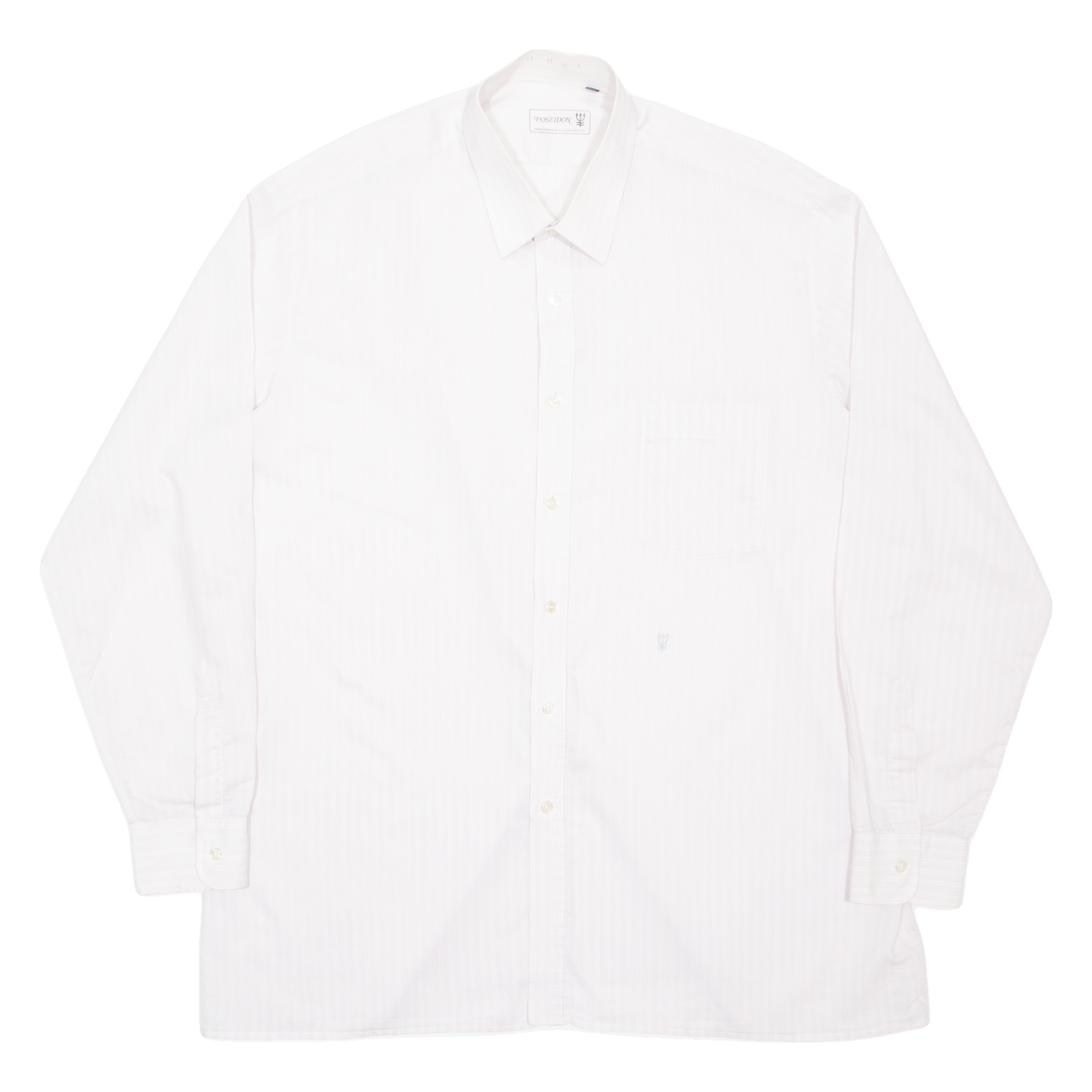 POSEIDON Mens Shirt Pink Striped Long Sleeve L Refurbished - N/A refurbished available on Cerqular