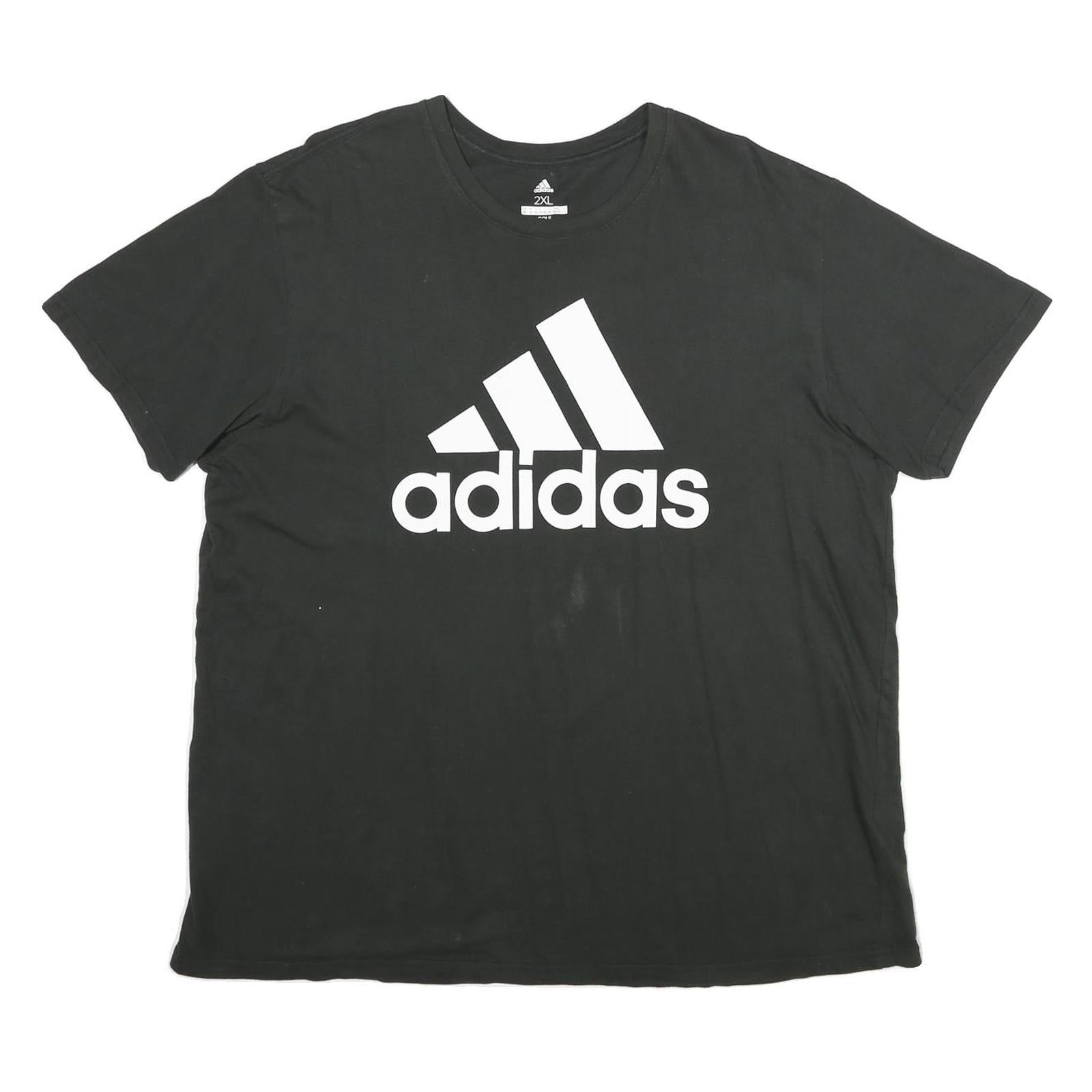 ADIDAS Mens Black Cotton T-Shirt 2XL Short Sleeve Crew Neck Logo Print Refurbished - N/A refurbished available on Cerqular