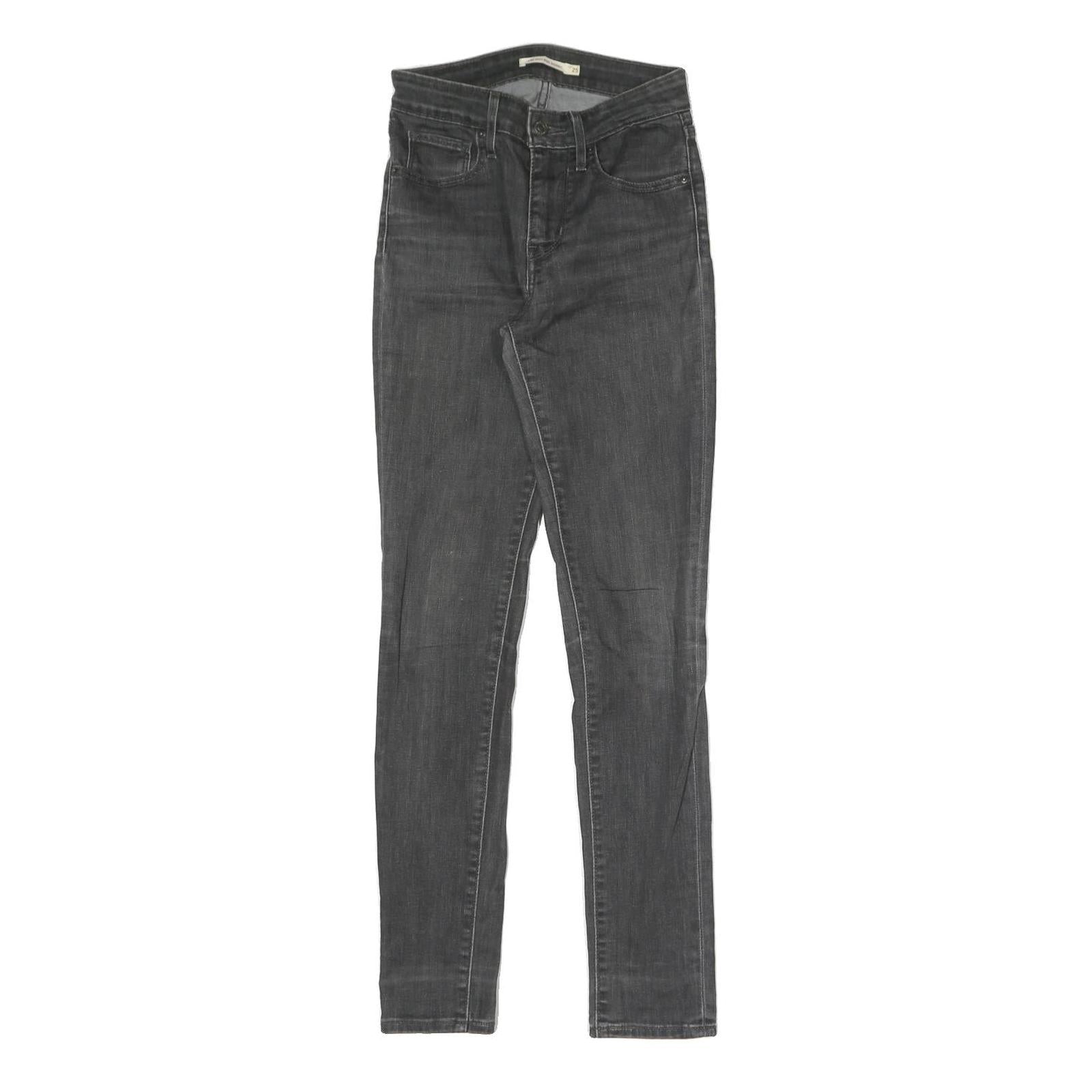 LEVI'S Womens Slim Black Denim Jeans W25 L30 Cotton Blend Zip Classic Skinny Fit Refurbished - N/A refurbished available on Cerqular