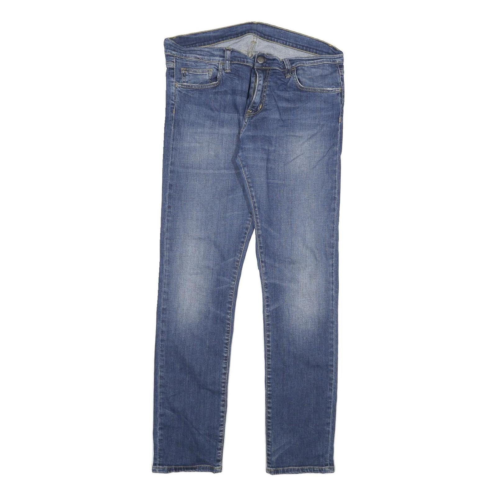 CARHARTT Mens Slim Blue Denim Slim Jeans W34 L32 Casual Zip Closure Refurbished - N/A refurbished available on Cerqular