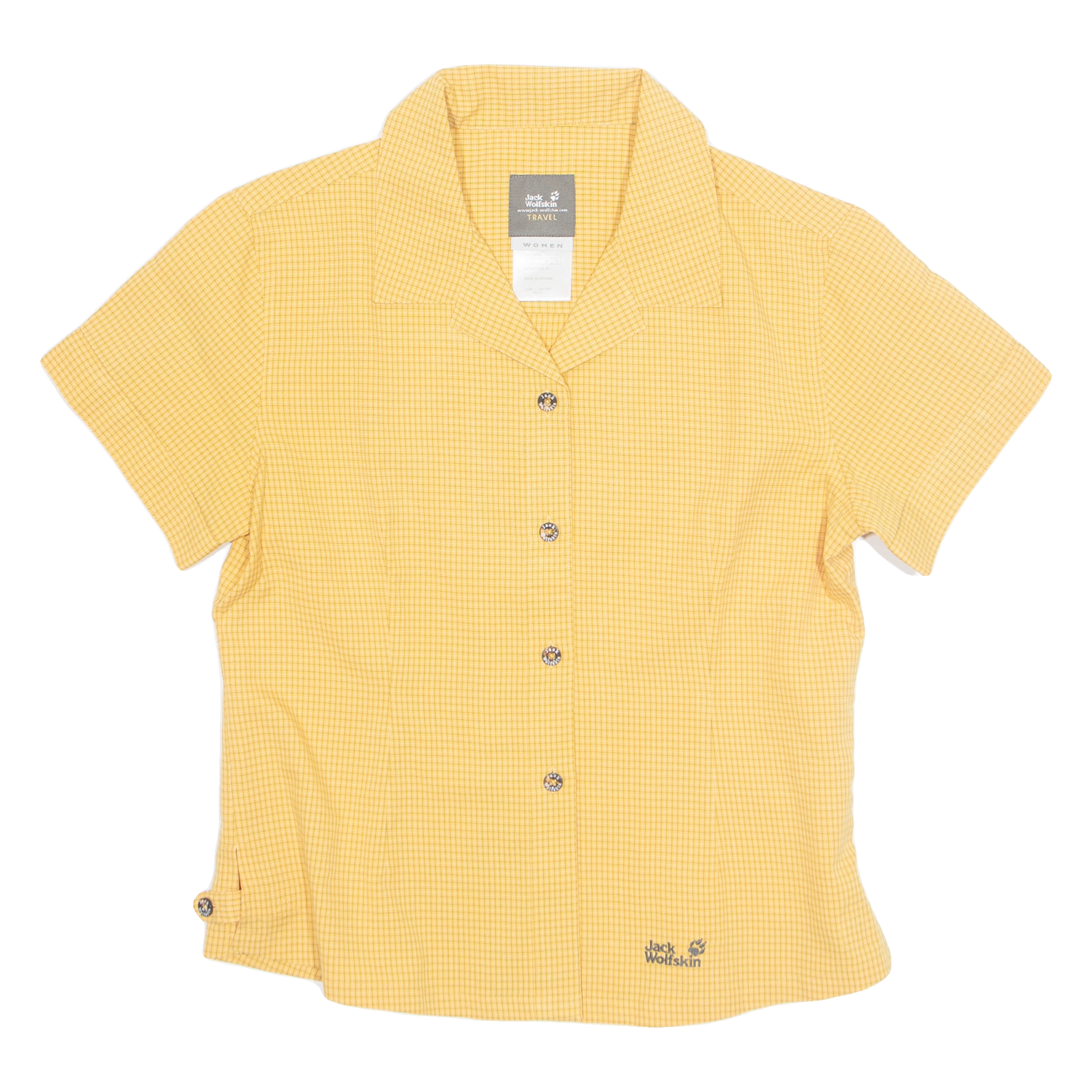 JACK WOLFSKIN Womens Shirt Yellow Check UK 12 Refurbished - N/A refurbished available on Cerqular