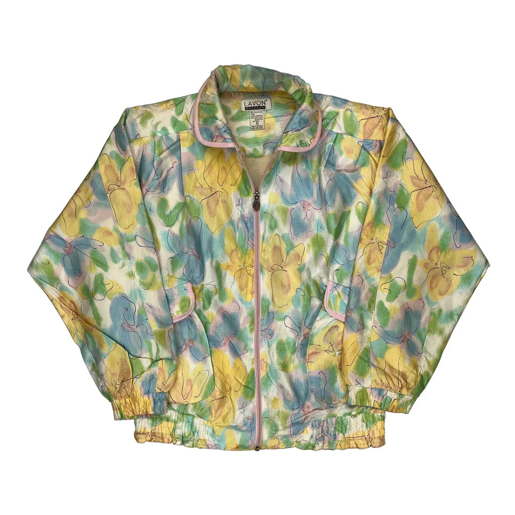 1980'S Lavon Floral Shell Jacket - Medium Multicoloured Polyester Refurbished - Thrifted (note: this is a term often used to describe second- refurbished available on Cerqular