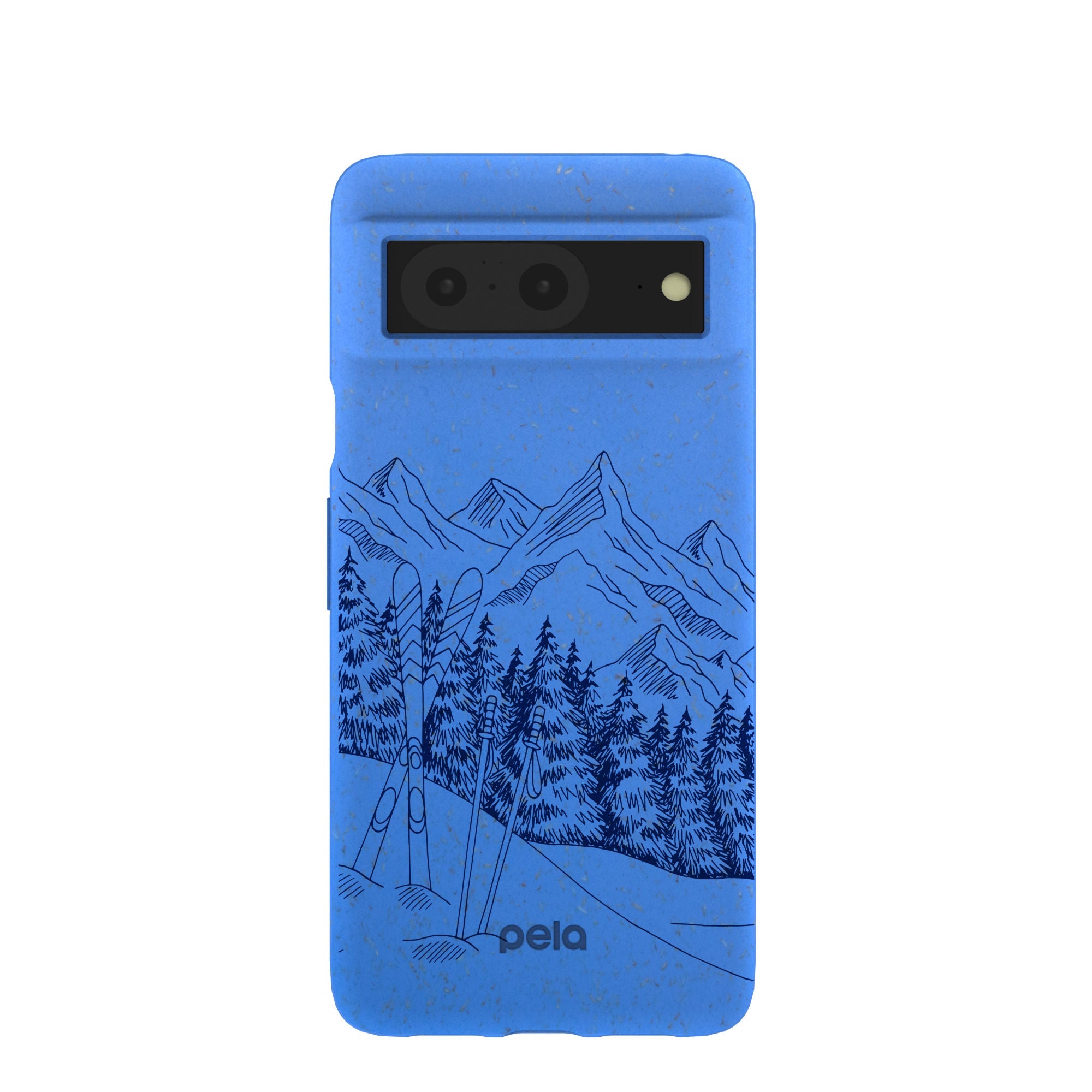 Electric Blue Backcountry Ski Google Pixel 8 Case Refurbished - Pela Case refurbished available on Cerqular