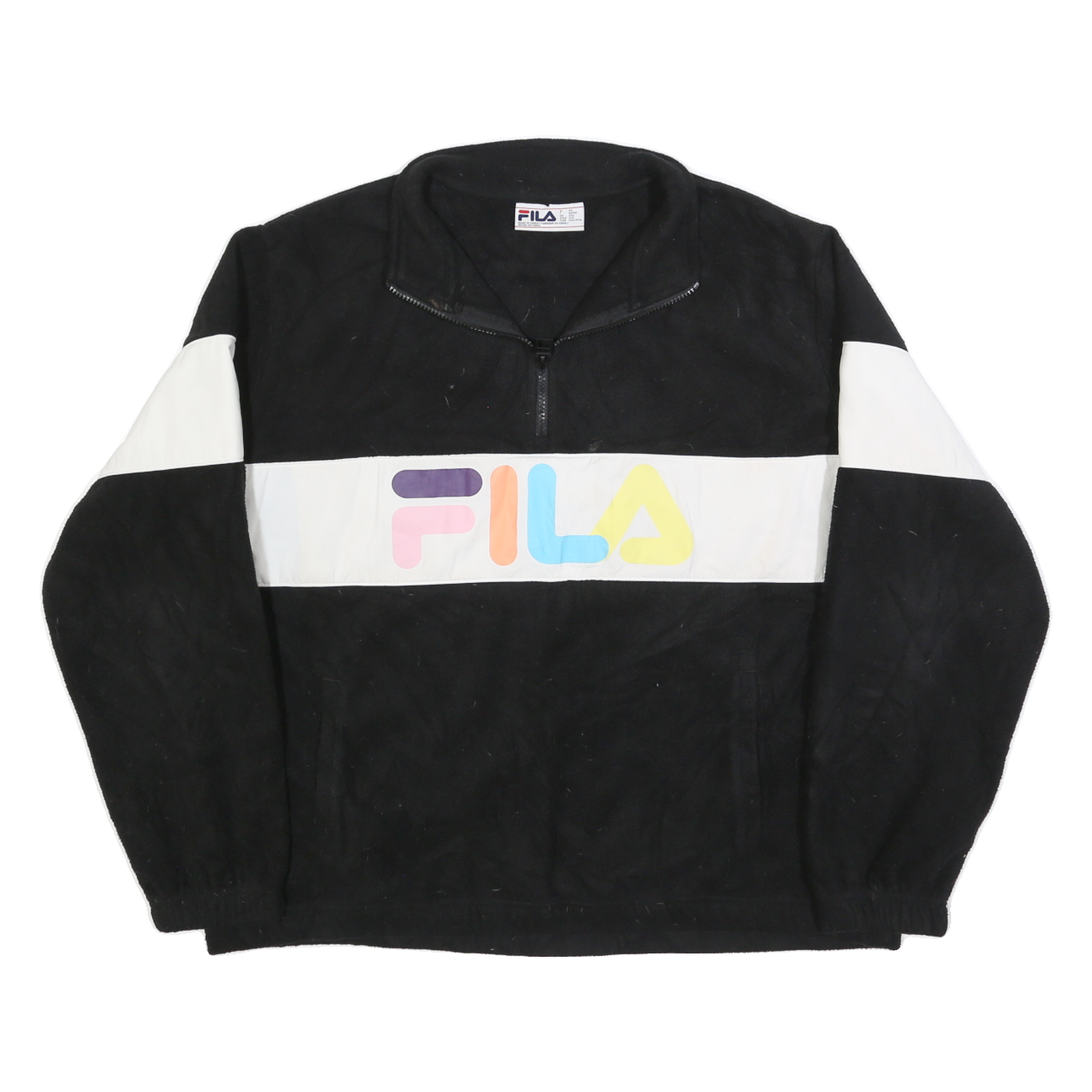 FILA Womens Black & White Logo Zip Jacket 2XL Polyester Blend Casual Outerwear Refurbished - N/A refurbished available on Cerqular