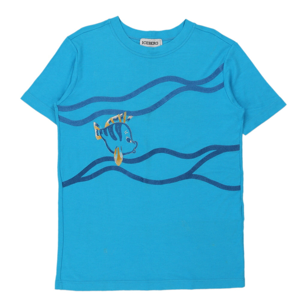 Flounder, The Little Mermaid Iceberg T-Shirt - XL Blue Cotton Blend | Size: x-large Refurbished - N/A (Preloved Designer is not a specific brand, it refurbished available on Cerqular