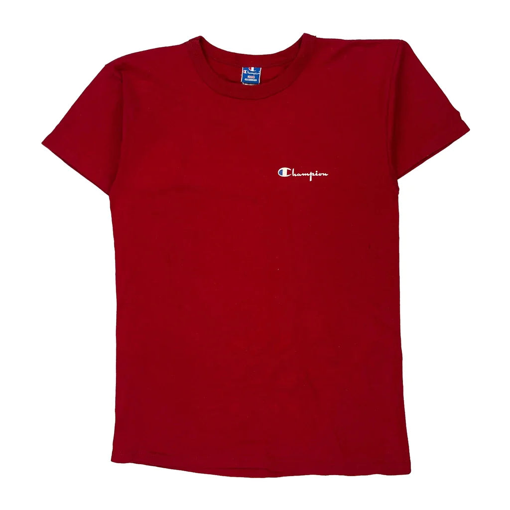 Champion T-Shirt - Large Red Cotton Refurbished - Thrifted (note: this is a term often used to describe second- refurbished available on Cerqular