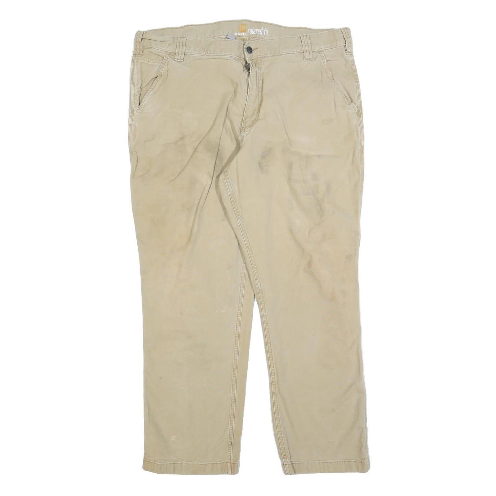 CARHARTT Mens Relaxed Fit Beige Cotton Blend Workwear Trousers W40 L30 Refurbished - N/A refurbished available on Cerqular