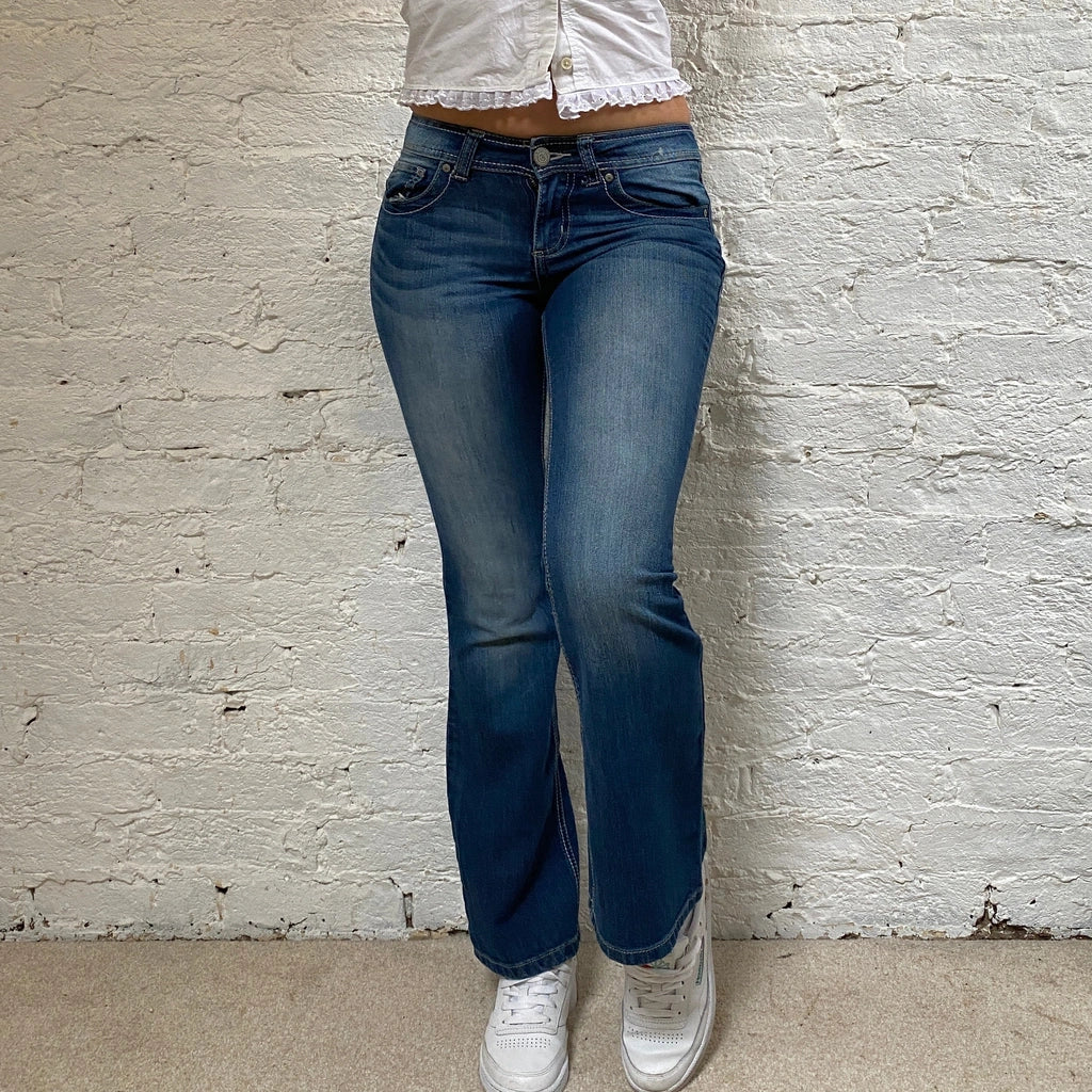 Lei Flared Jeans - 29W UK 8 Blue Cotton Refurbished - Thrifted (note: this is a term often used to describe second- refurbished available on Cerqular