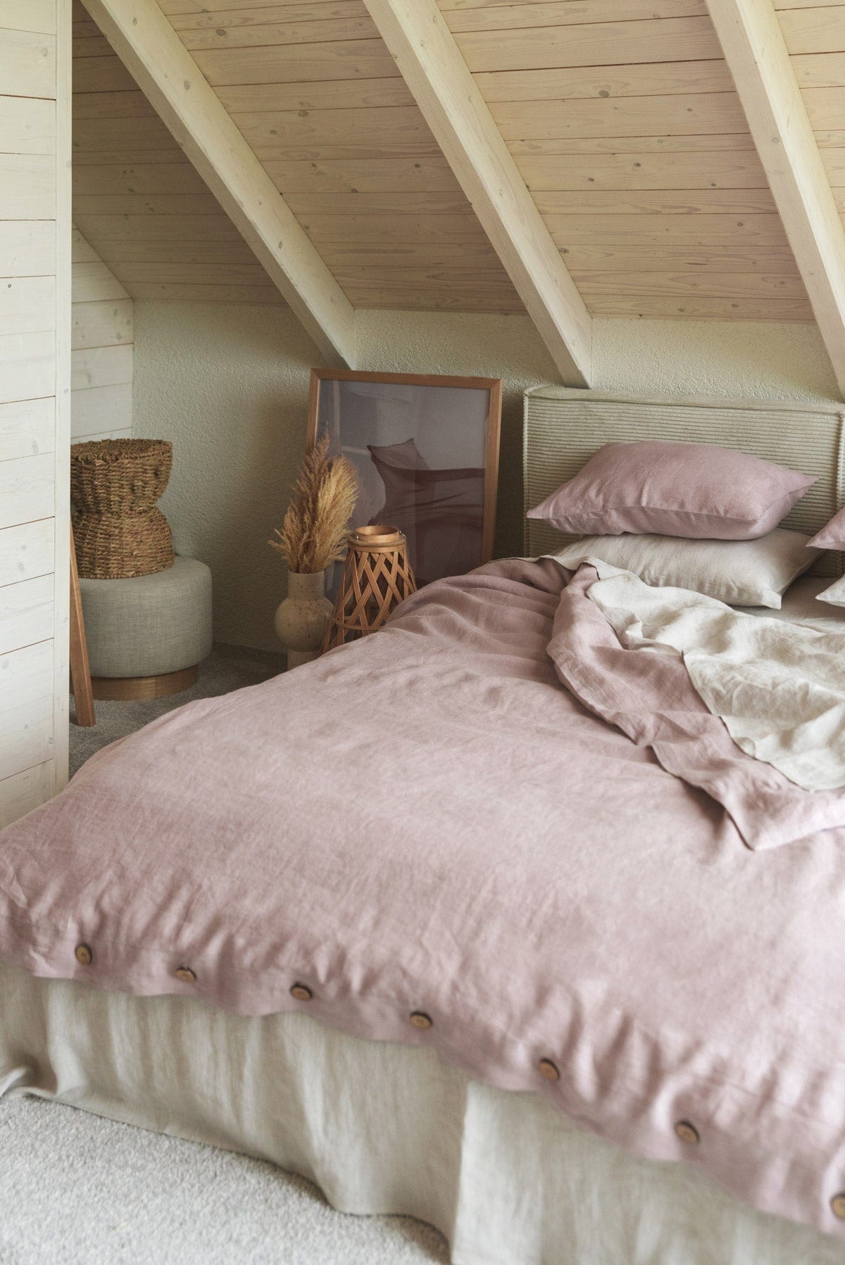Linen duvet cover in Dusty Rose | Size: US Twin XL Refurbished - Amour Linen refurbished available on Cerqular