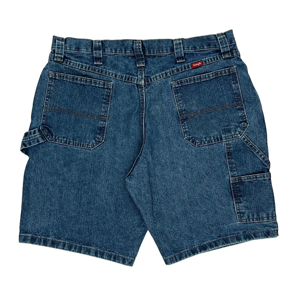 Wrangler Carpenter Shorts - 36W 10L Blue Cotton Refurbished - Thrifted (note: this is a term often used to describe second- refurbished available on Cerqular