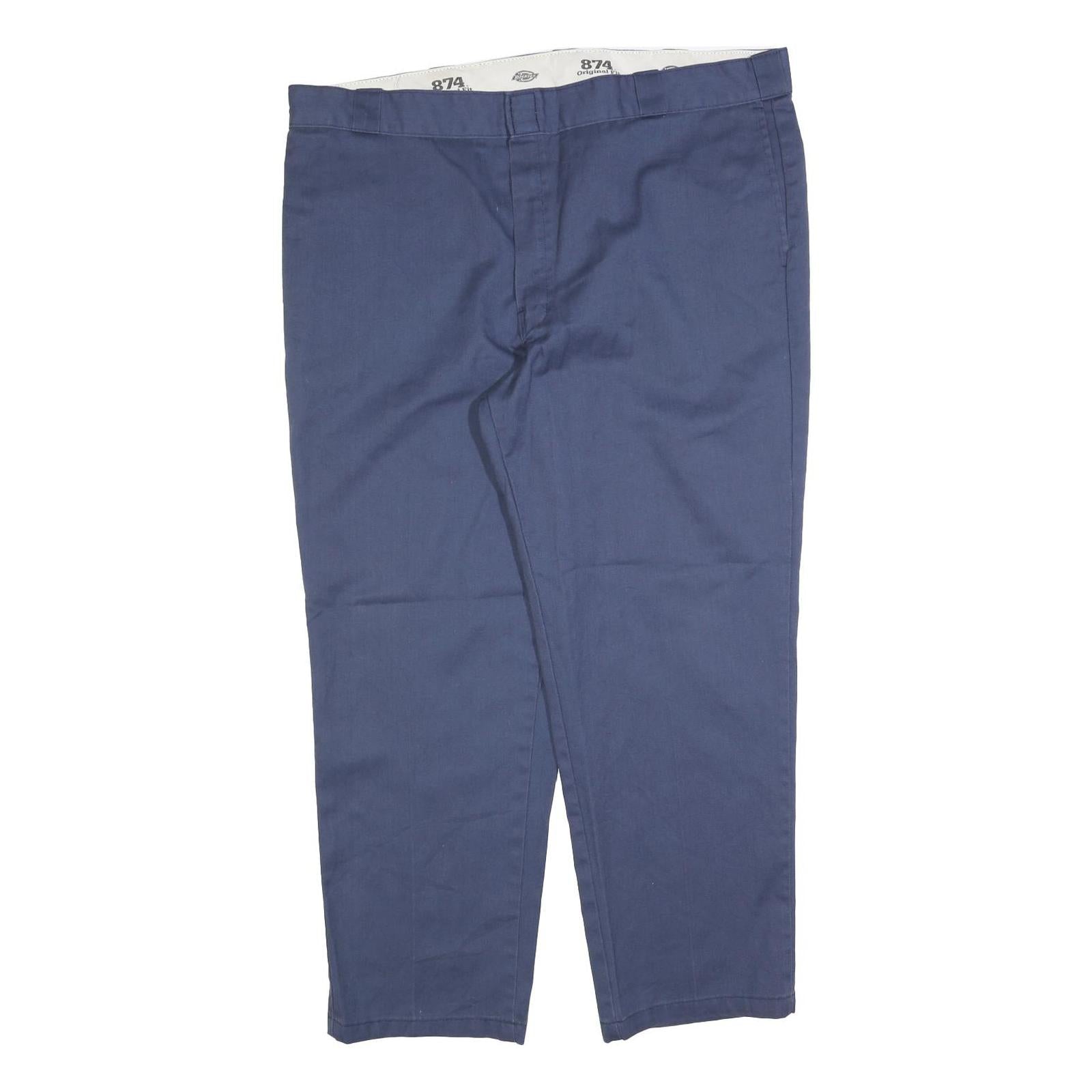 DICKIES Mens Cotton Blend Navy Regular Fit Straight Leg Trousers W44 L30 Refurbished - N/A refurbished available on Cerqular