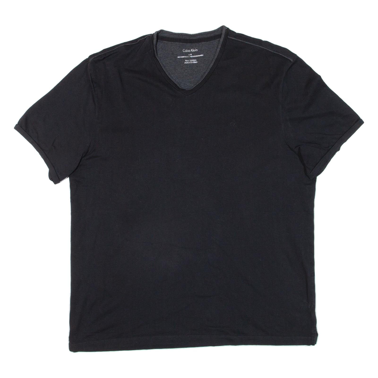 CALVIN KLEIN Mens T-Shirt Black V-Neck L Refurbished - N/A refurbished available on Cerqular