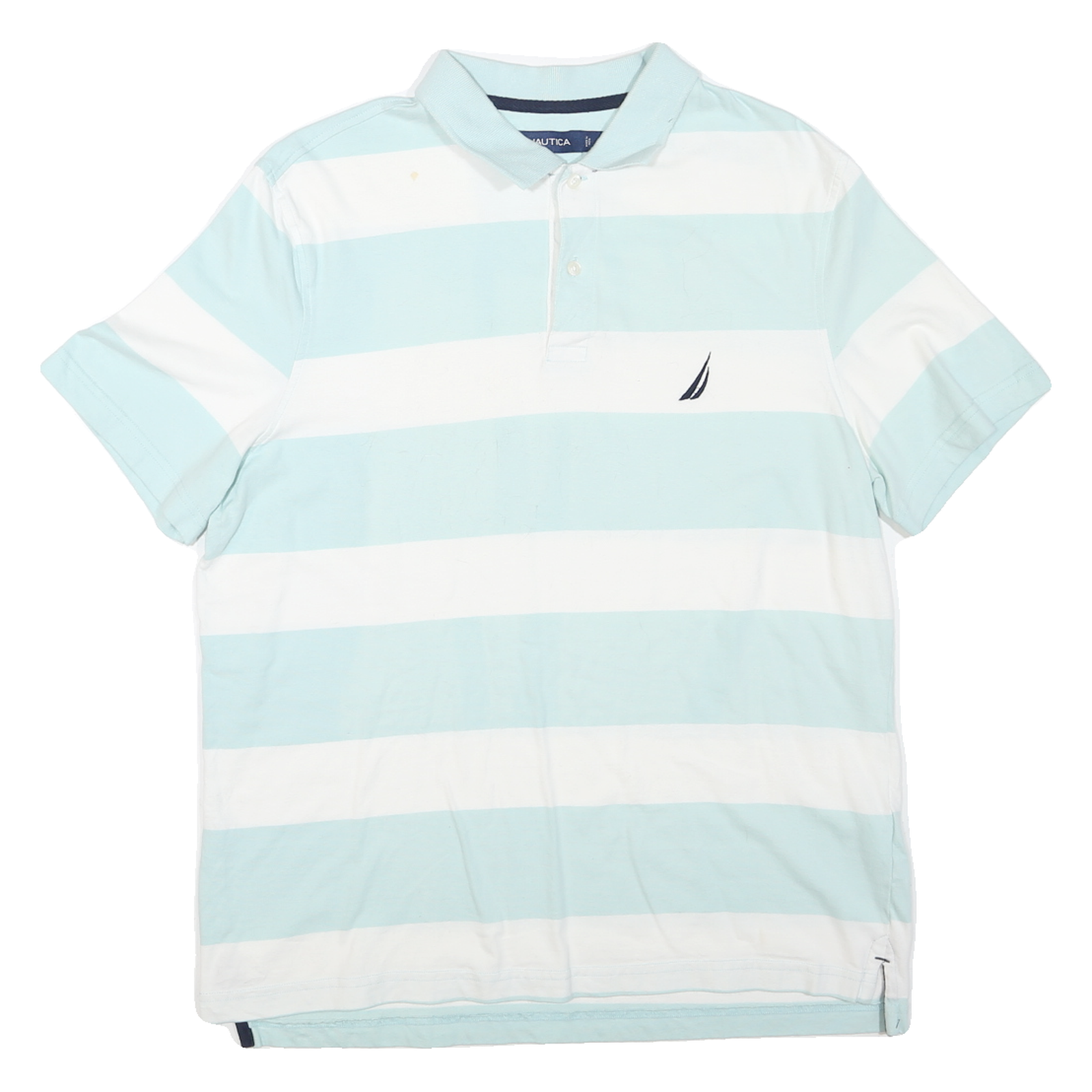 Buy NAUTICA Mens Blue & White Striped Short Sleeve Polo Shirt L Cotton Blend Casual Refurbished - $25.99 NAUTICA Mens Blue & White Striped Short Sleeve Polo Shirt L Cotton Blend Casual Refurbished - N/A refurbished available on Cerqular