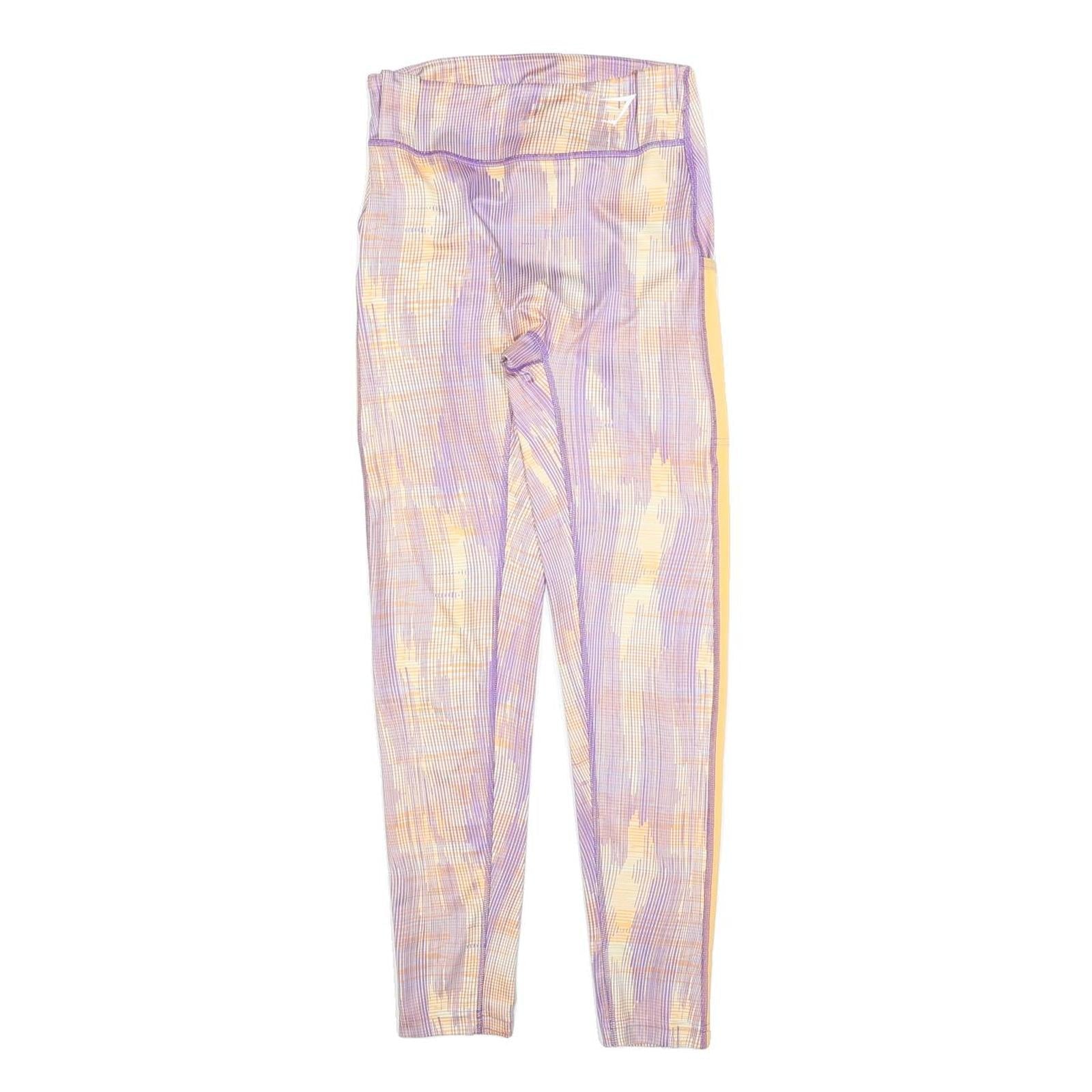 GYMSHARK Womens Joggers Purple & Yellow Slim Tapered S W22 L26 Gym Fitness Refurbished - N/A refurbished available on Cerqular