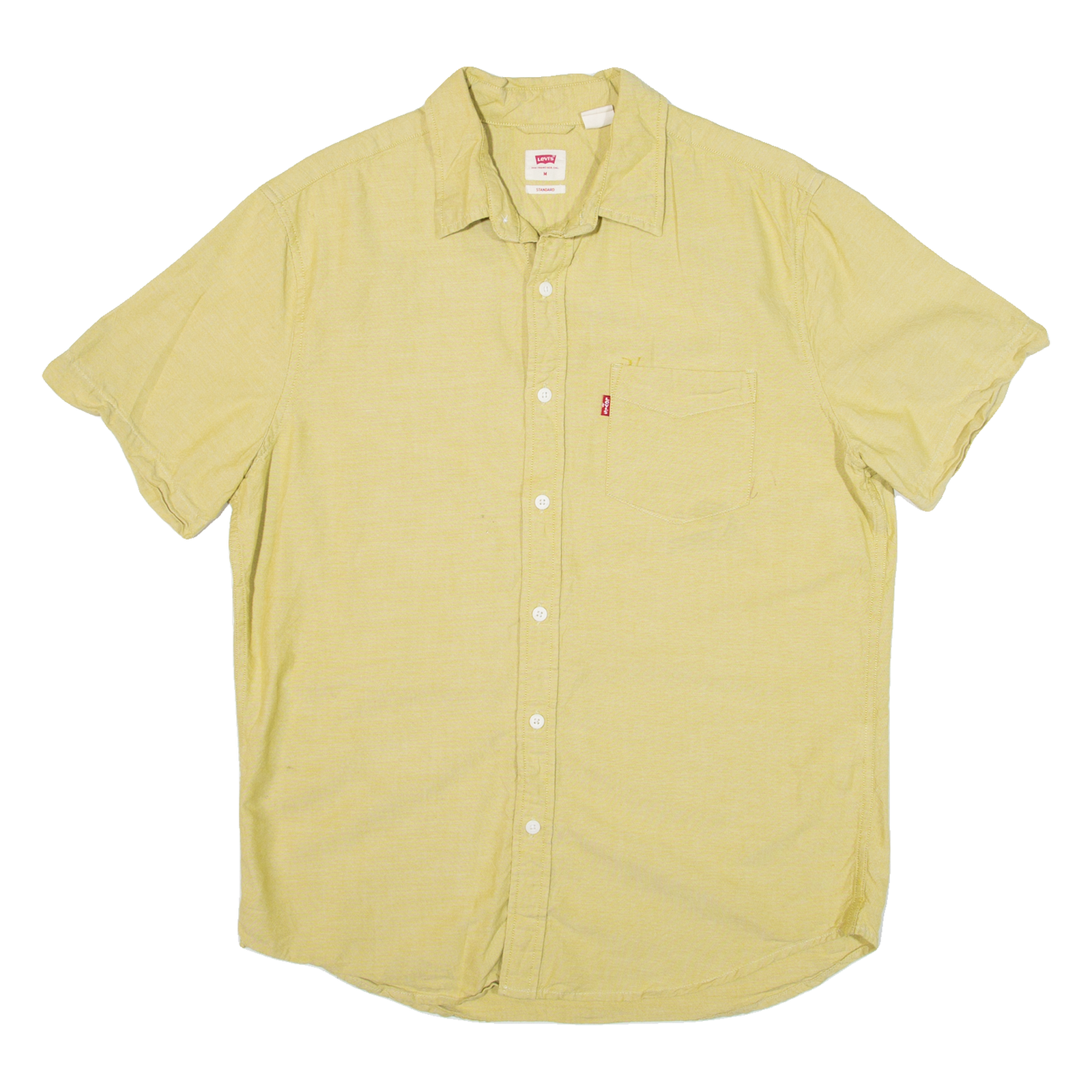 LEVI'S Mens Plain Shirt Yellow M Refurbished - N/A refurbished available on Cerqular