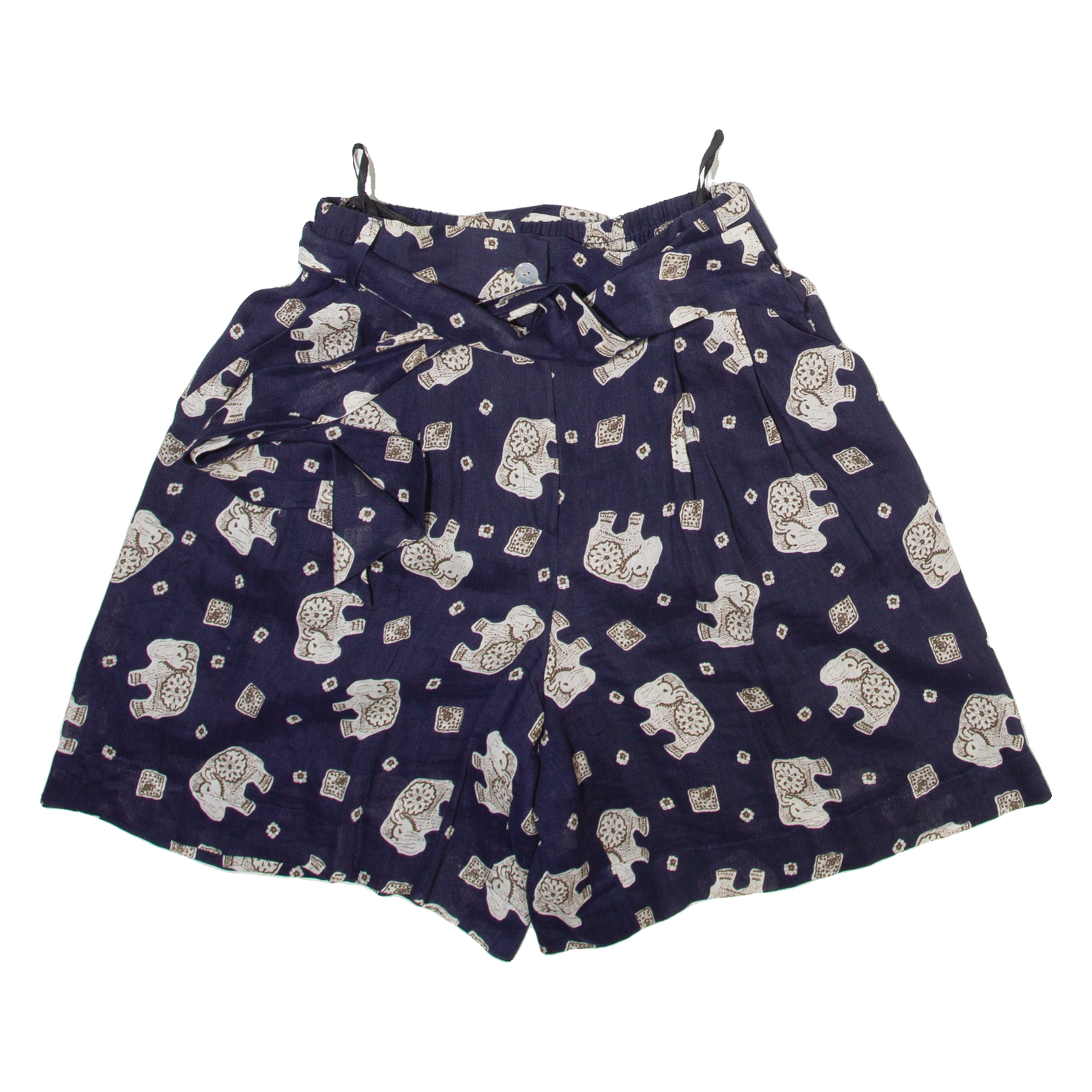 BETTY BARCLAY Elephant Pattern Womens Casual Shorts Blue Relaxed XXS W24 Refurbished - N/A refurbished available on Cerqular