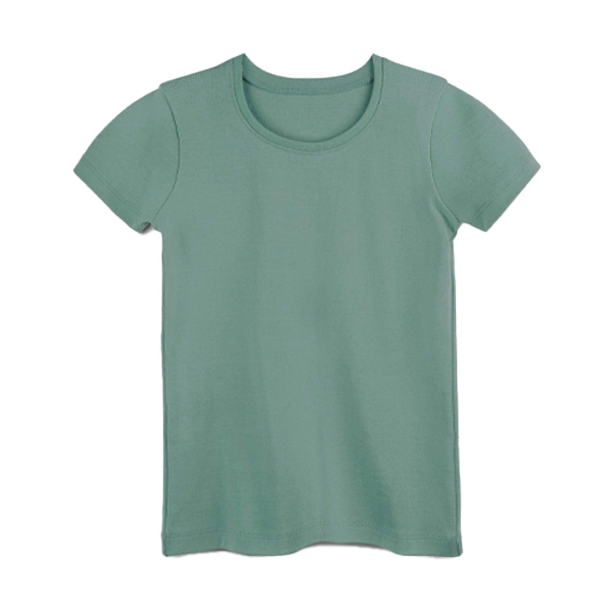 Organic Cotton Kids Rib Knit Short Sleeve Tee | Color: Willow | Size: Small (6/7) Refurbished - N/A (Note: There is no well-known brand named "M refurbished available on Cerqular