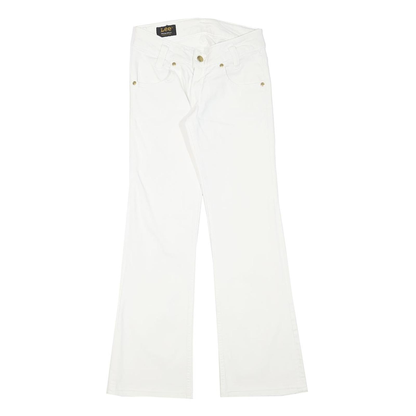 LEE Womens White Regular Straight Denim Medium W24 L28 Cotton Blend Zip Jeans Refurbished - N/A refurbished available on Cerqular