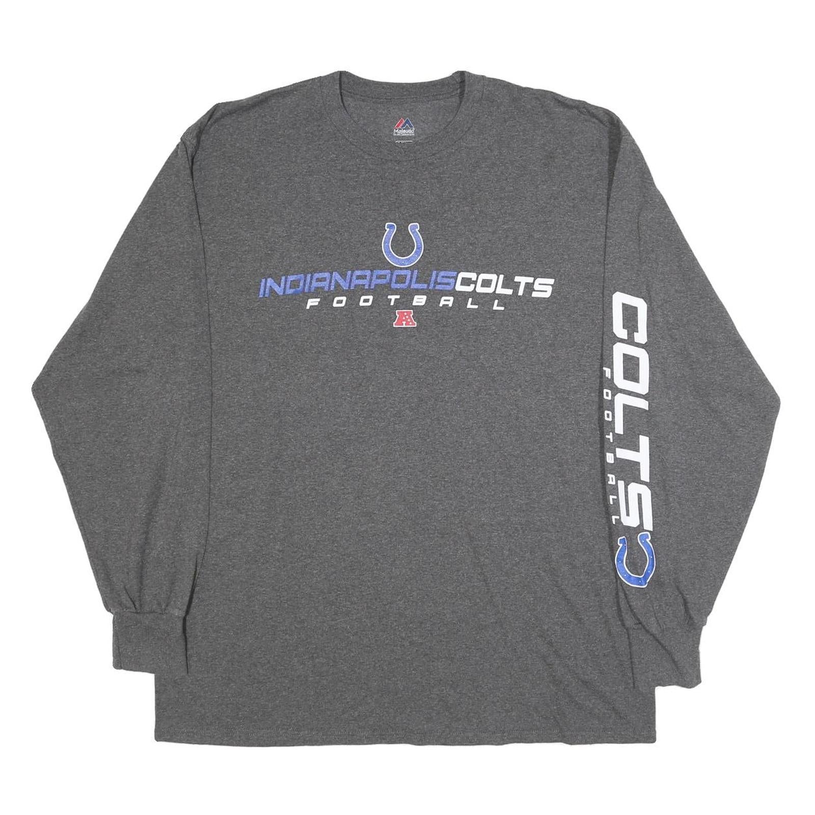 Buy MAJESTIC Mens Grey Indianapolis Colts Football Long Sleeve Crew Neck XL T-Shirt Refurbished - $32.49 MAJESTIC Mens Grey Indianapolis Colts Football Long Sleeve Crew Neck XL T-Shirt Refurbished - N/A refurbished available on Cerqular