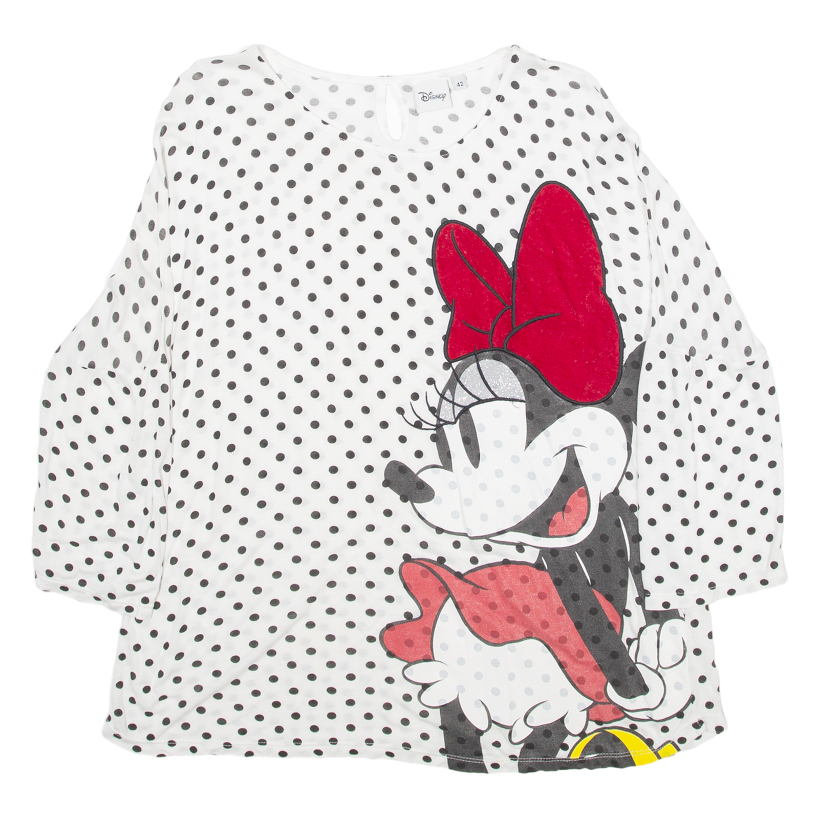 DISNEY Womens T-Shirt White 3/4 Sleeve M Refurbished - N/A refurbished available on Cerqular