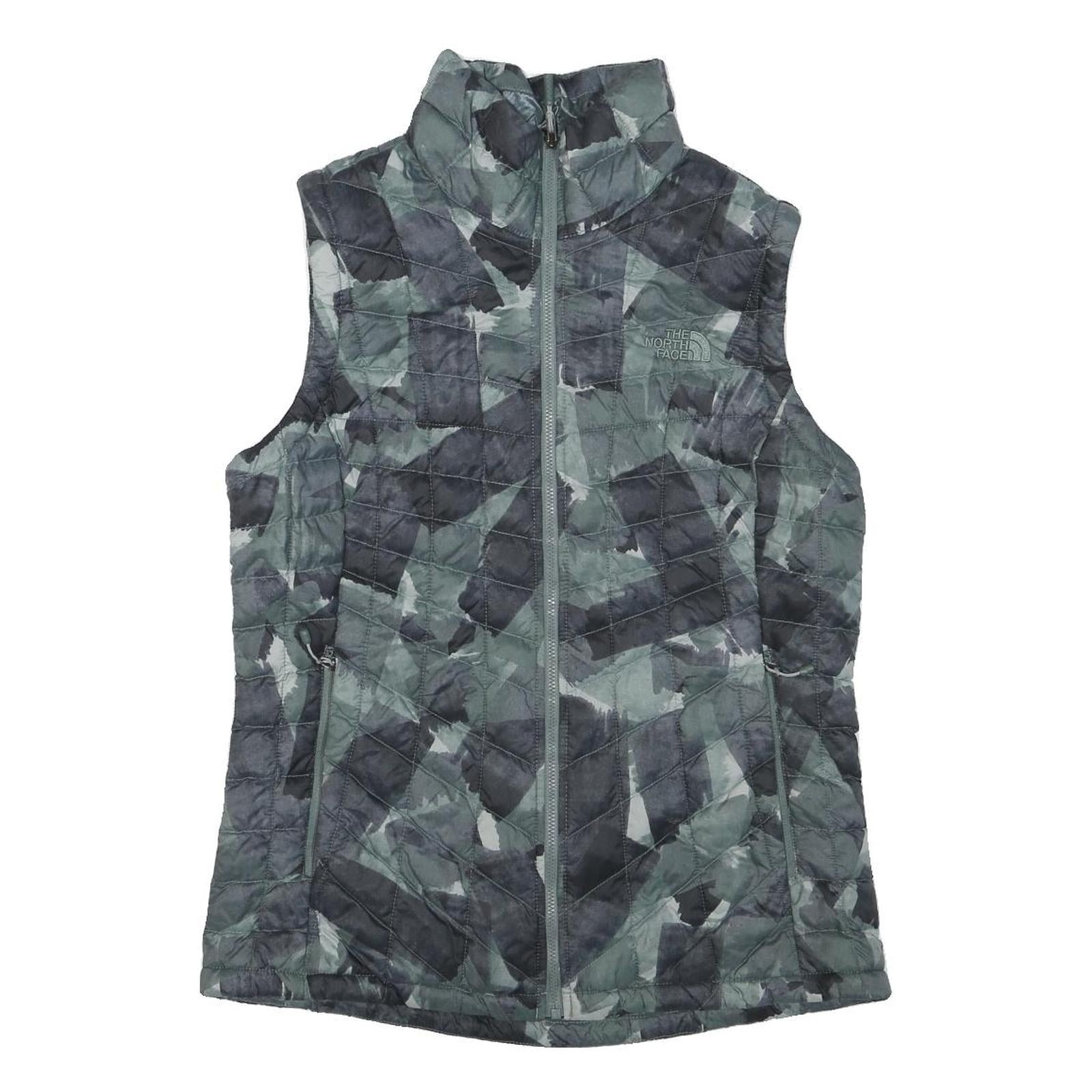 THE NORTH FACE Womens Grey & Black Quilted Gilet S Polyester Blend Outdoor Zip Refurbished - N/A refurbished available on Cerqular