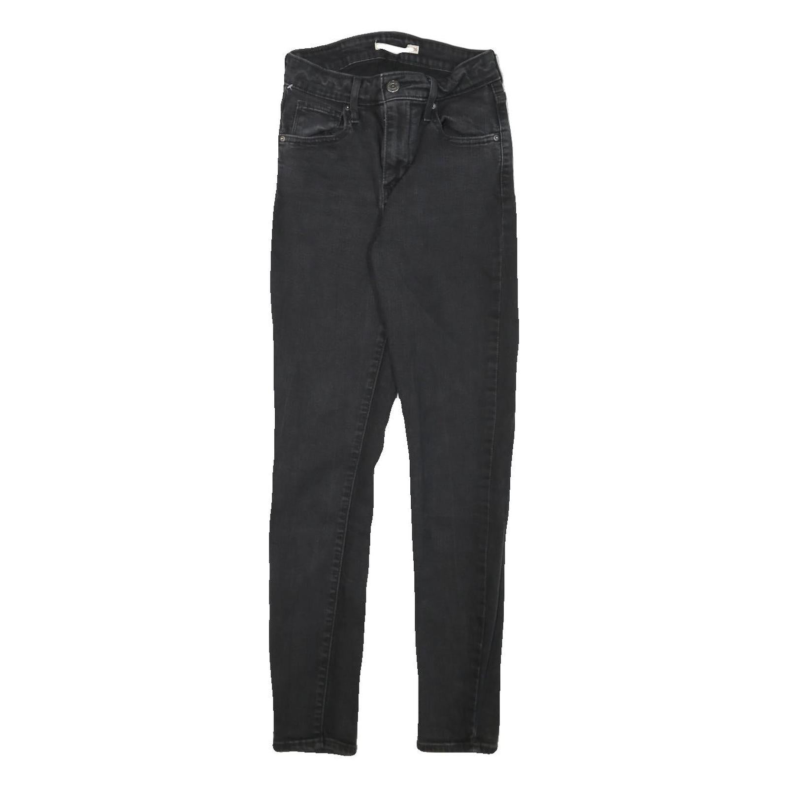 LEVI'S 721 Womens Jeans Black Slim Skinny Denim Medium W22 L26 Stretch Zip Refurbished - N/A refurbished available on Cerqular