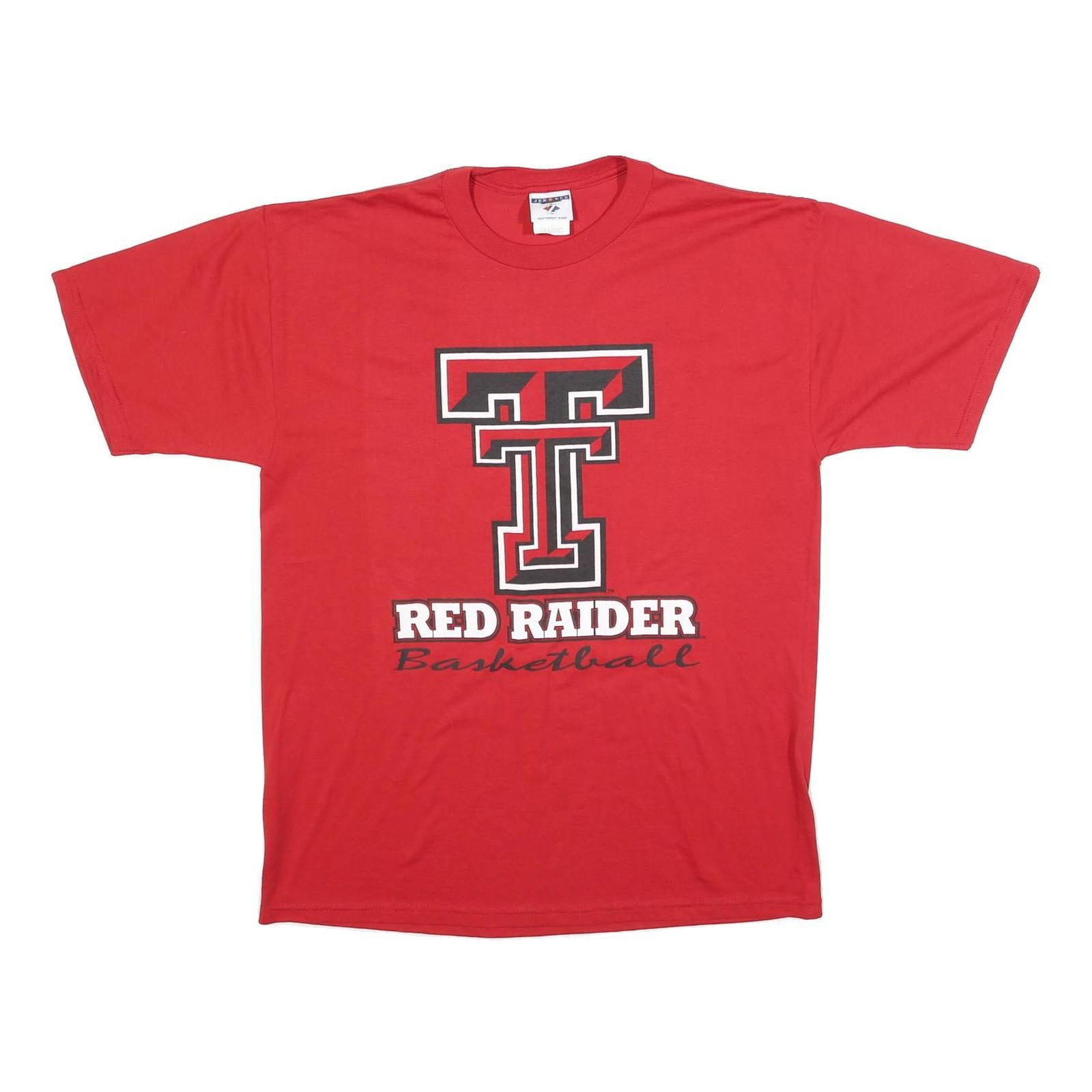 JERZEES Mens Red Red Raider Basketball Graphic T-Shirt L Short Sleeve Crew Neck Refurbished - N/A refurbished available on Cerqular
