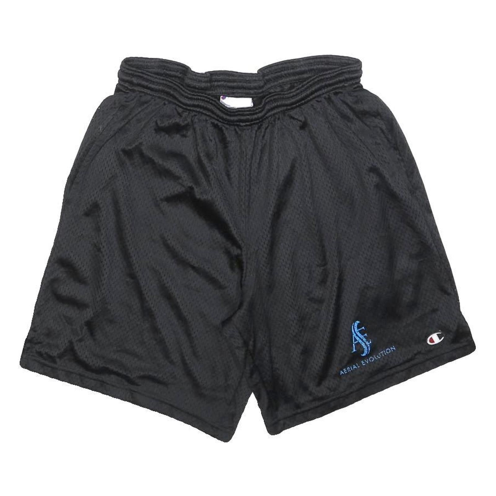 CHAMPION Mens Black Sports Shorts M W30 Aerial Evolution Logo Lightweight Refurbished - N/A refurbished available on Cerqular