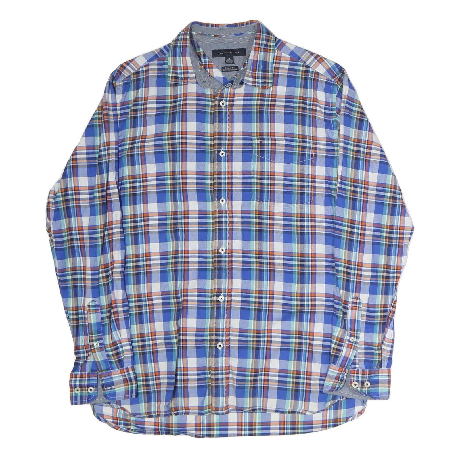 Buy TOMMY HILFIGER Mens Blue Check Shirt M Classic Fit Cotton Button Collar Refurbished - $38.99 TOMMY HILFIGER Mens Blue Check Shirt M Classic Fit Cotton Button Collar Refurbished - N/A refurbished available on Cerqular