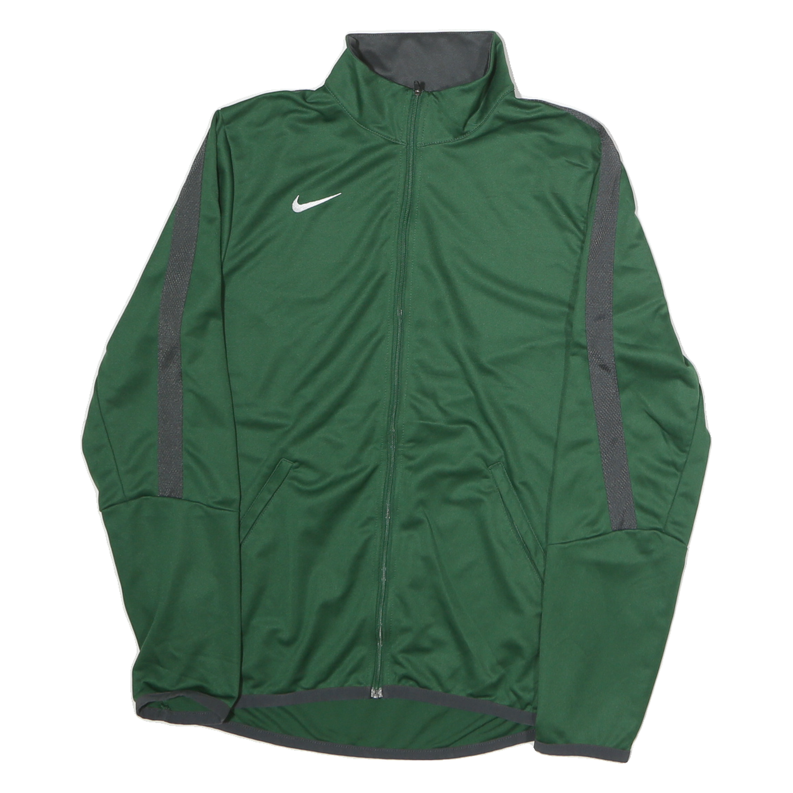 NIKE Mens Green & Grey Track Jacket S Polyester Zip Athletic Sportswear Refurbished - N/A refurbished available on Cerqular